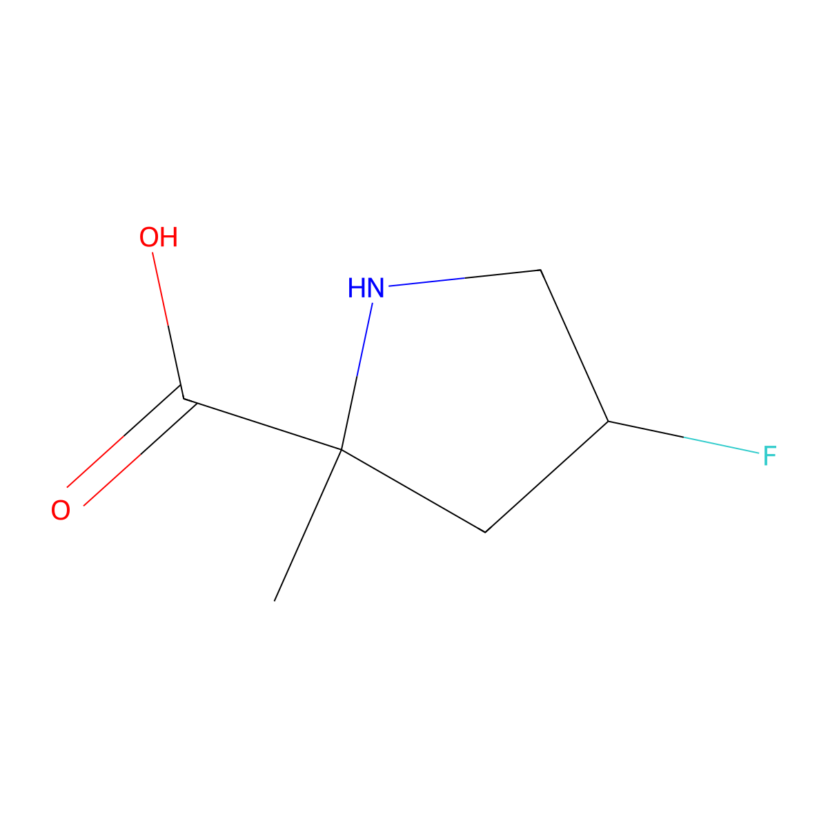 4-Fluoro-2-methylpyrrolidine-2-carboxylic acid molecular structure, CAS 2153224-78-1