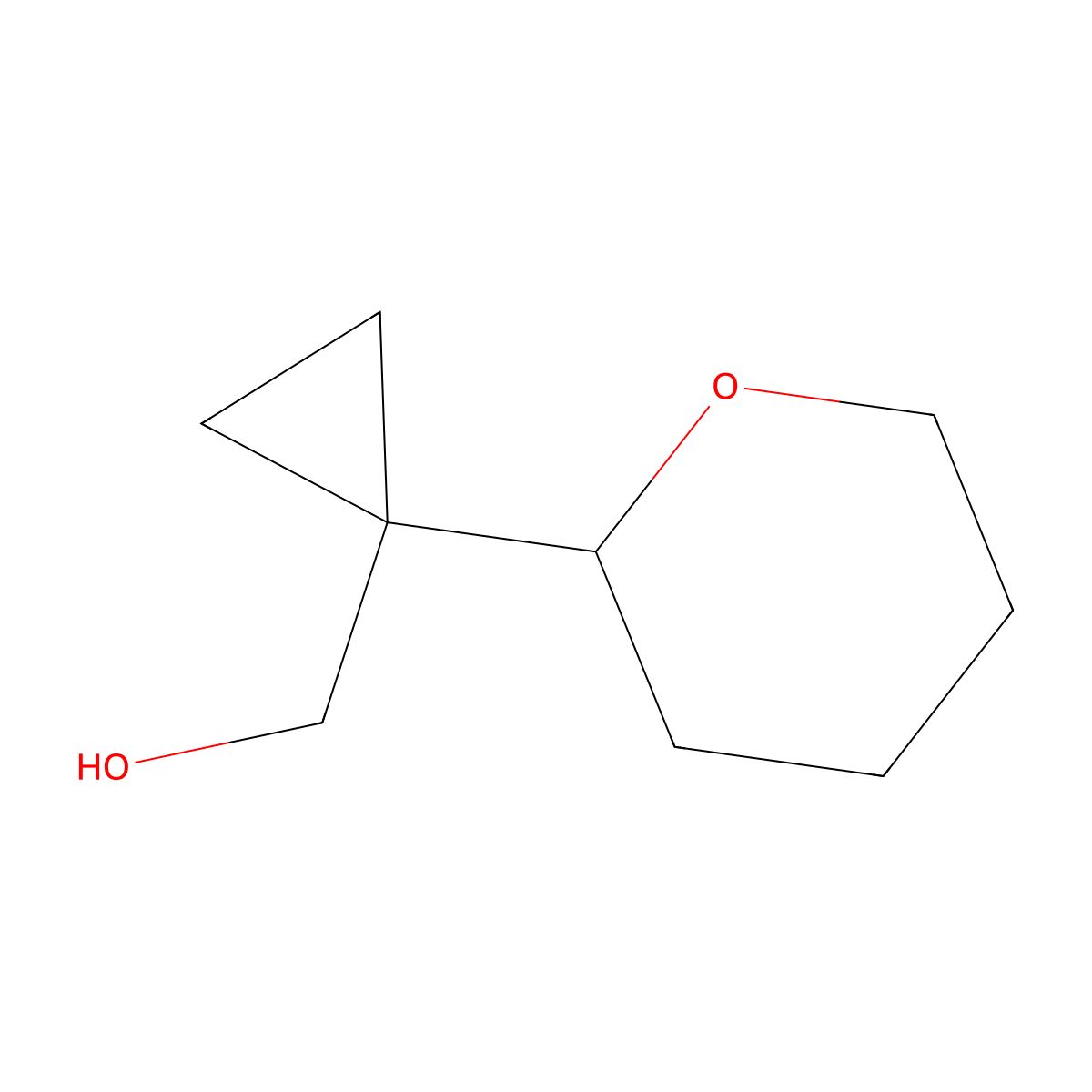 [1-(Oxan-2-yl)cyclopropyl]methanol molecular structure, CAS 2153241-08-6