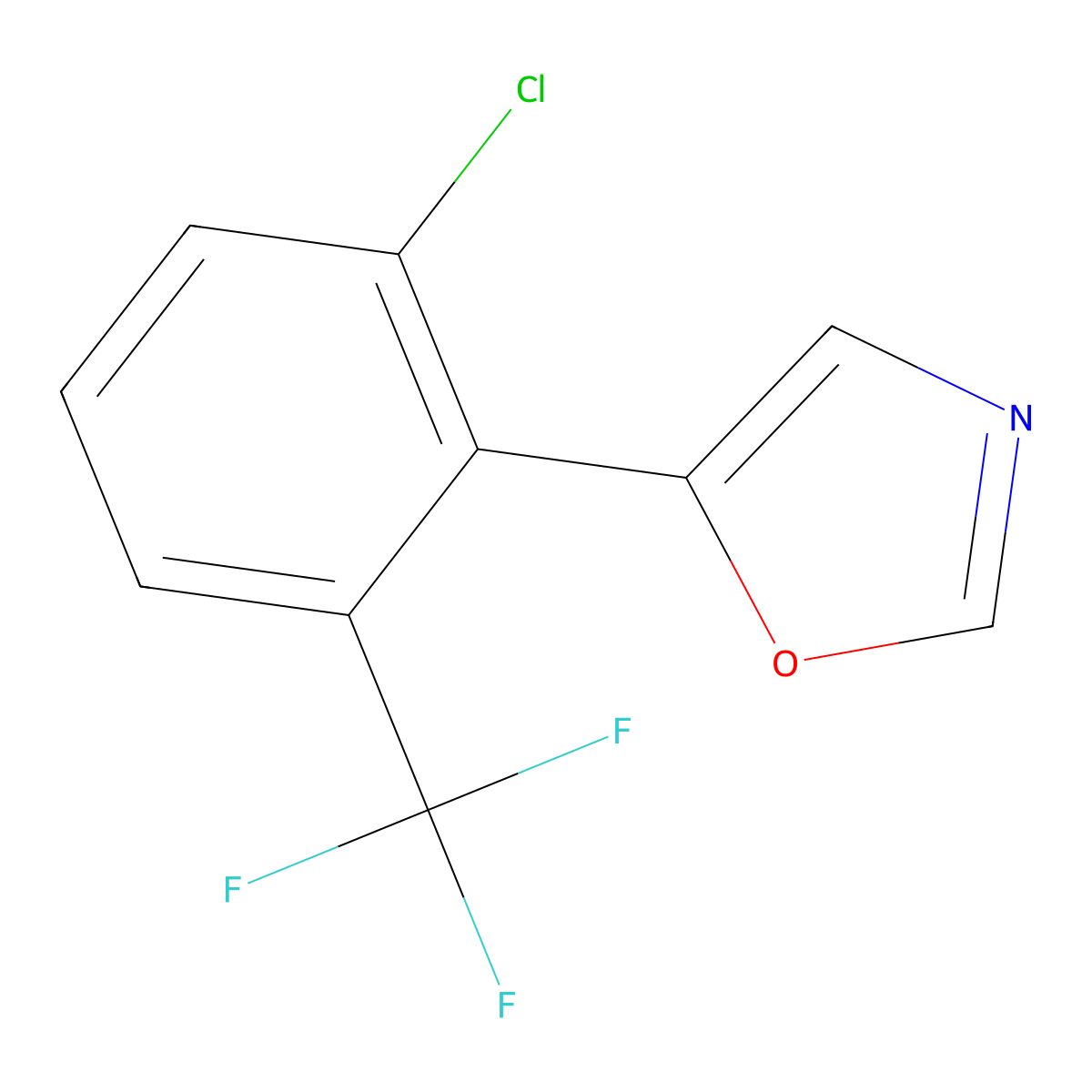 5-[2-Chloro-6-(trifluoromethyl)phenyl]-1,3-oxazole molecular structure, CAS 2153286-34-9