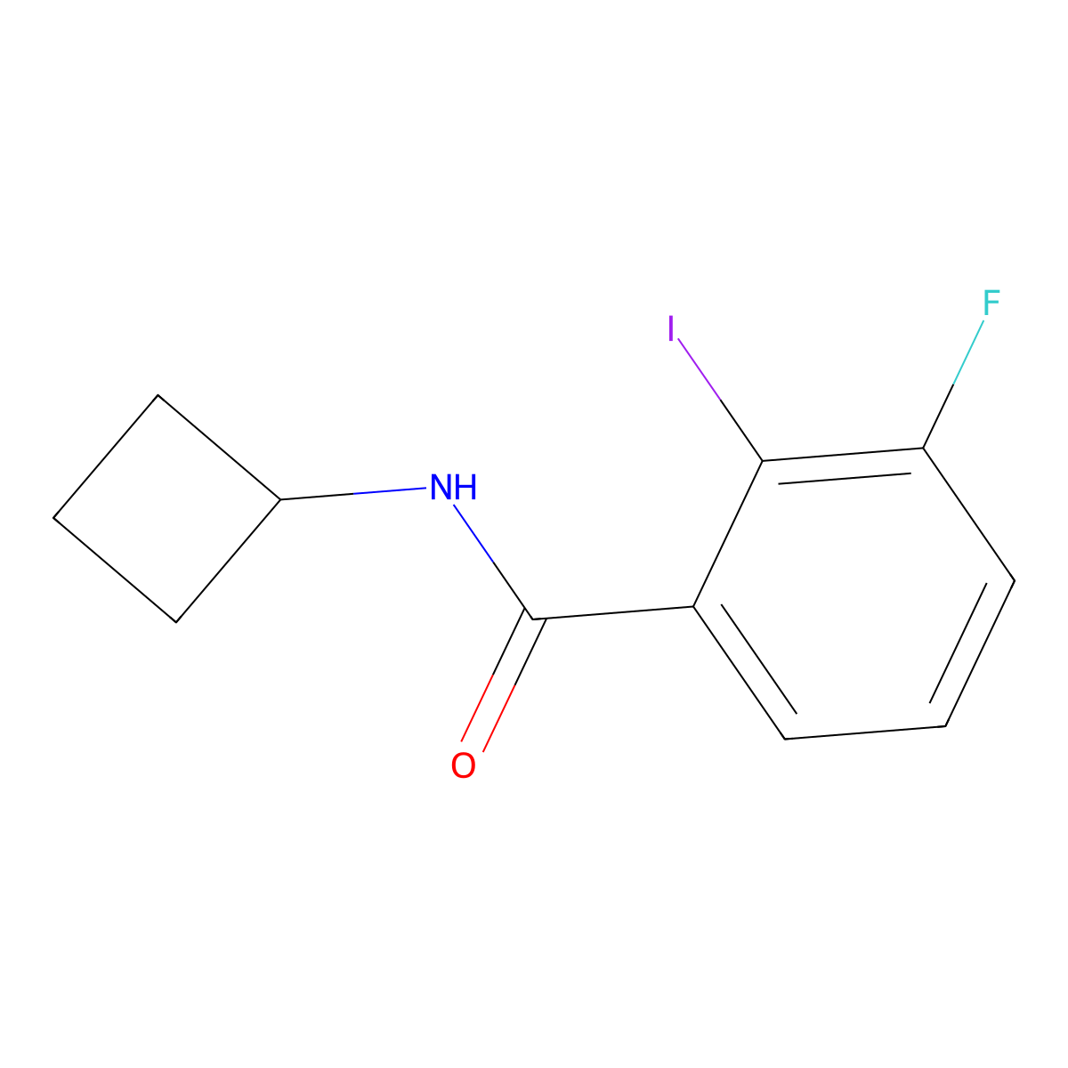 N-Cyclobutyl-3-fluoro-2-iodobenzamide molecular structure, CAS 2153317-94-1