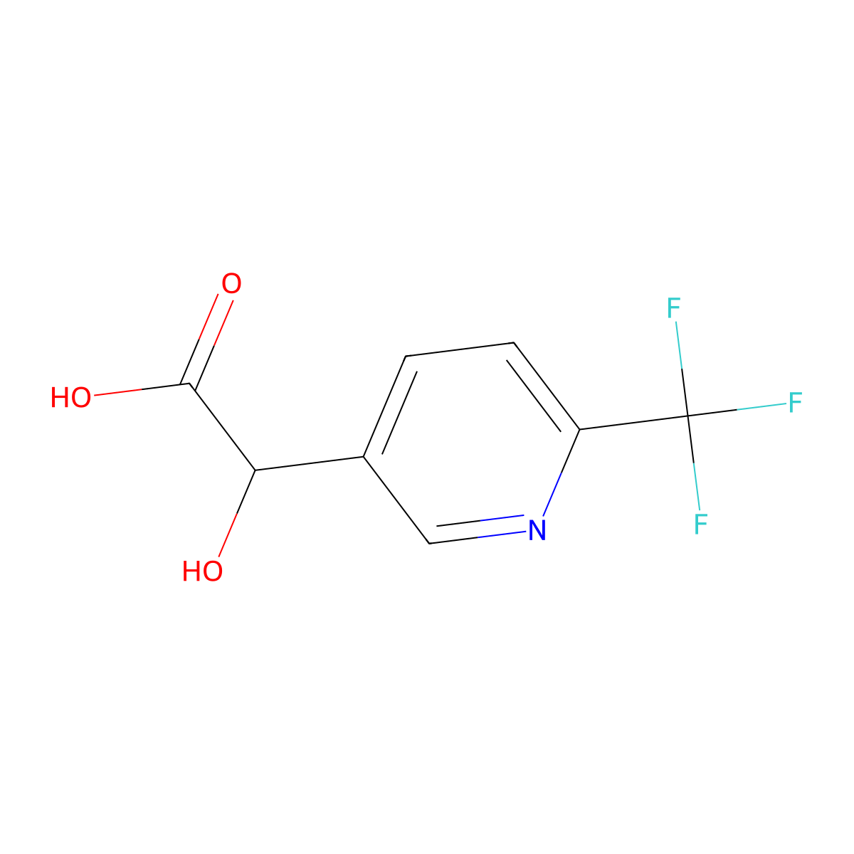 2-Hydroxy-2-[6-(trifluoromethyl)pyridin-3-yl]acetic acid molecular structure, CAS 2153334-25-7