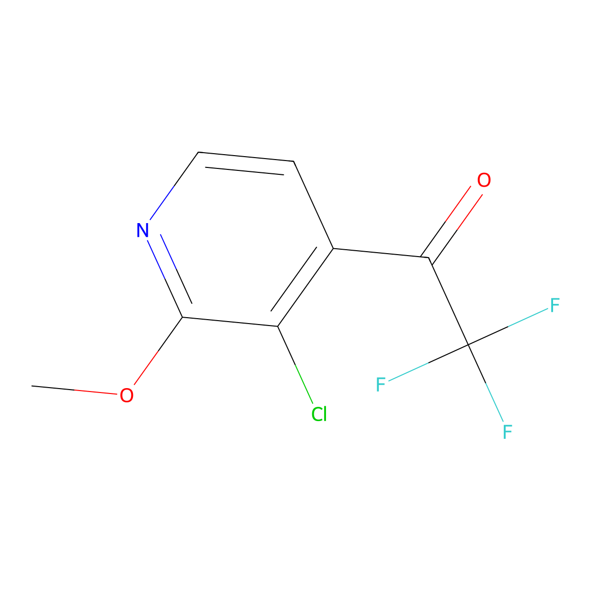 1-(3-Chloro-2-methoxypyridin-4-yl)-2,2,2-trifluoroethanone molecular structure, CAS 2153384-79-1