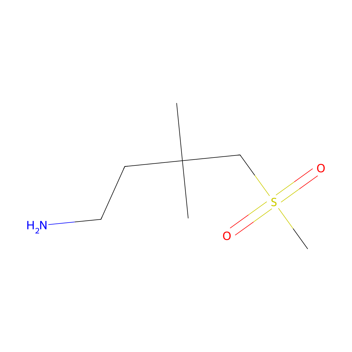 4-Methanesulfonyl-3,3-dimethylbutan-1-amine molecular structure, CAS 2153390-08-8