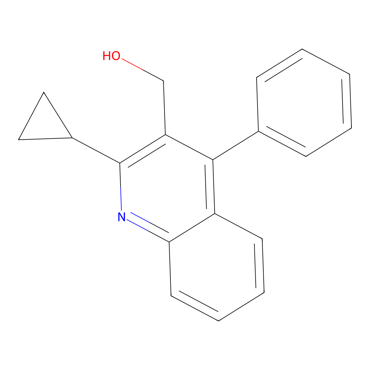 (2-Cyclopropyl-4-phenyl-3-quinolyl)methanol molecular structure, CAS 2153433-73-7