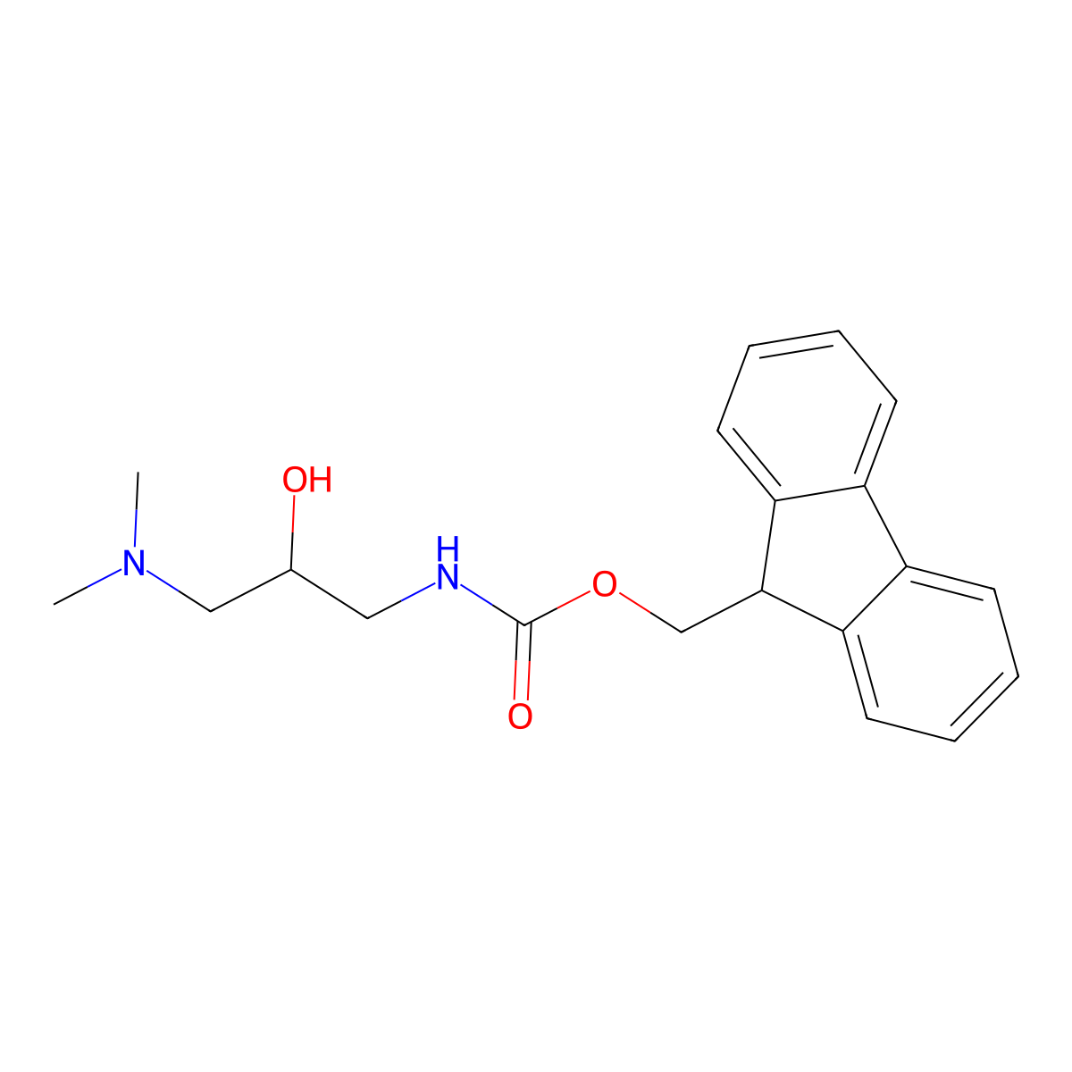 (9H-fluoren-9-yl)methyl N-[3-(dimethylamino)-2-hydroxypropyl]carbamate molecular structure, CAS 2153436-28-1