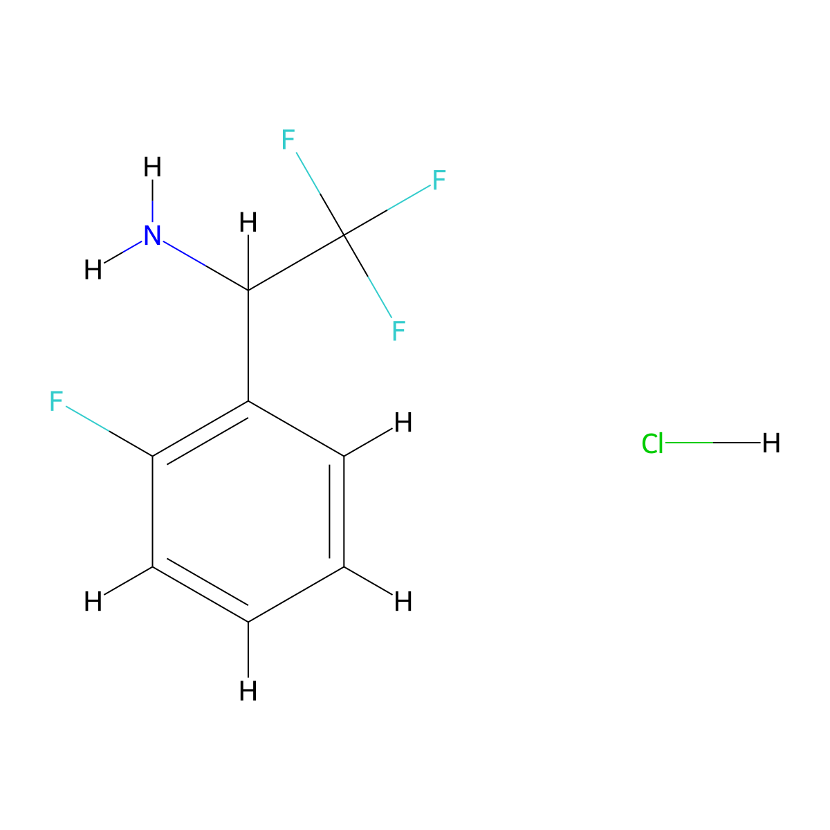 2,2,2-Trifluoro-1-(2-fluorophenyl)ethan-1-amine hydrochloride molecular structure, CAS 2153472-91-2