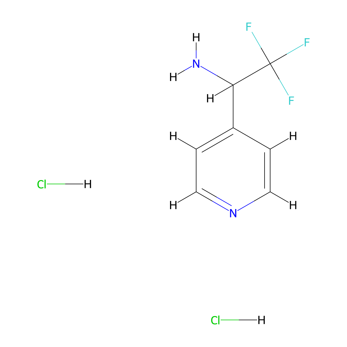 2,2,2-Trifluoro-1-(pyridin-4-yl)ethanamine dihydrochloride molecular structure, CAS 2153472-94-5