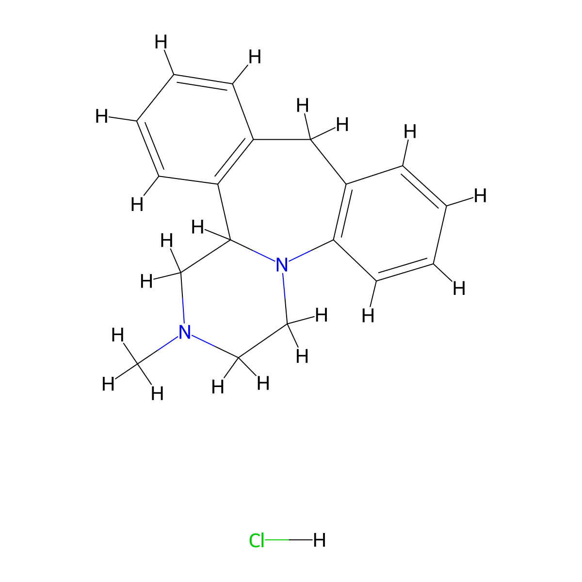 Mianserin Hydrochloride molecular structure, CAS 21535-47-7