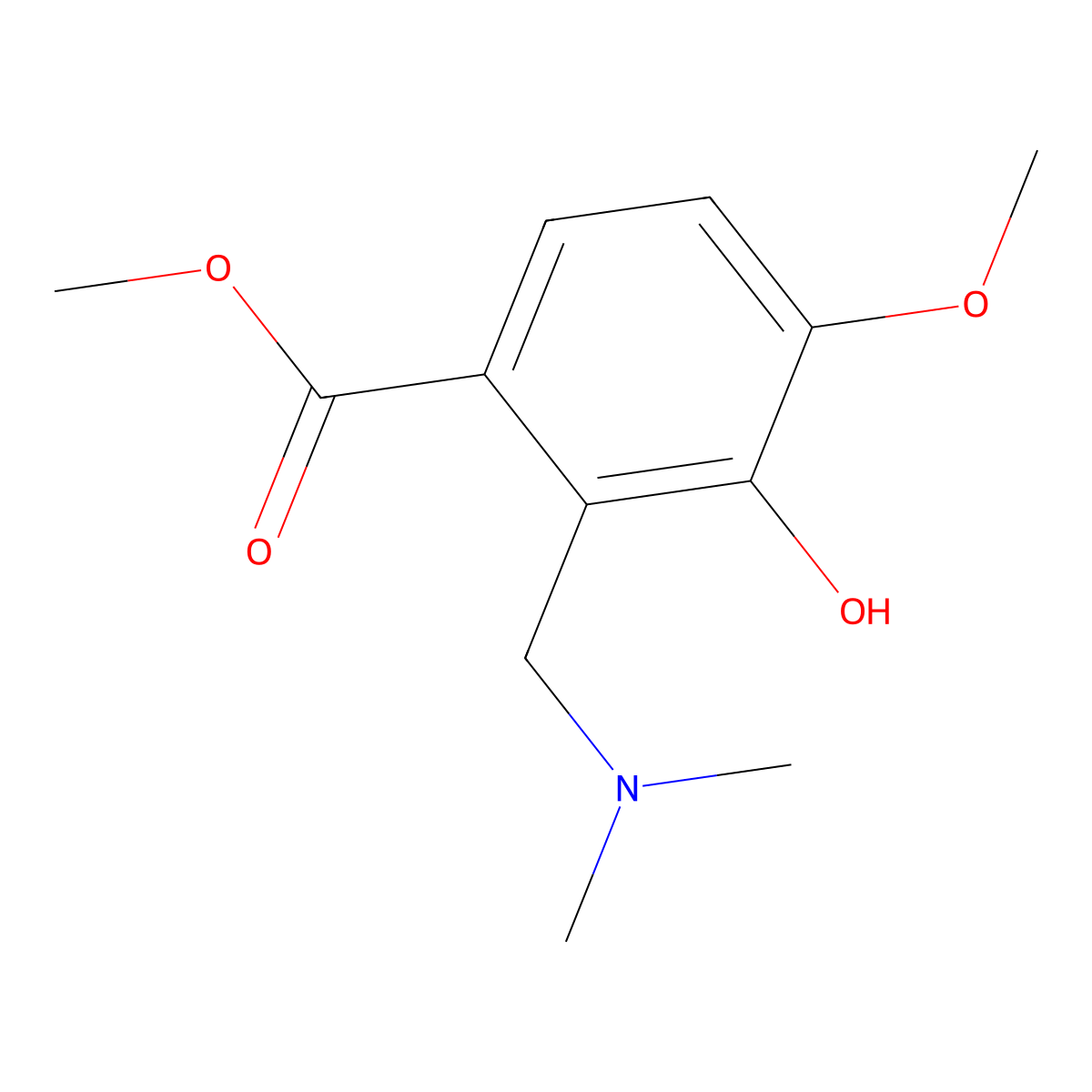 Methyl 2-[(dimethylamino)methyl]-3-hydroxy-4-methoxybenzoate molecular structure, CAS 2153512-96-8