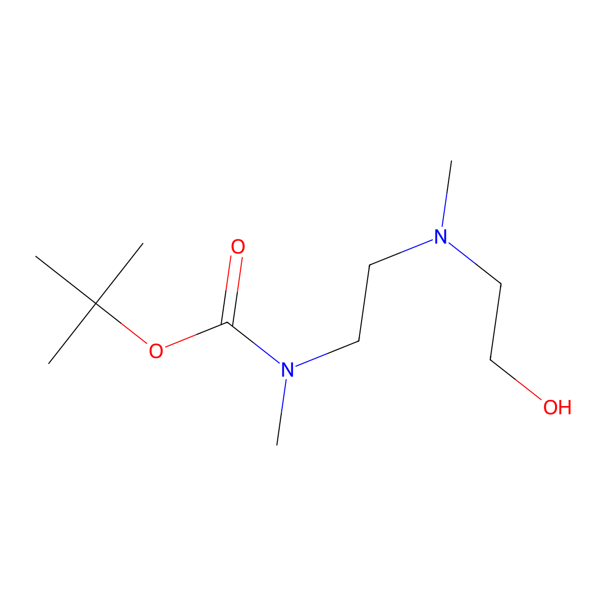 tert-butyl N-{2-[(2-hydroxyethyl)(methyl)amino]ethyl}-N-methylcarbamate molecular structure, CAS 2153534-97-3