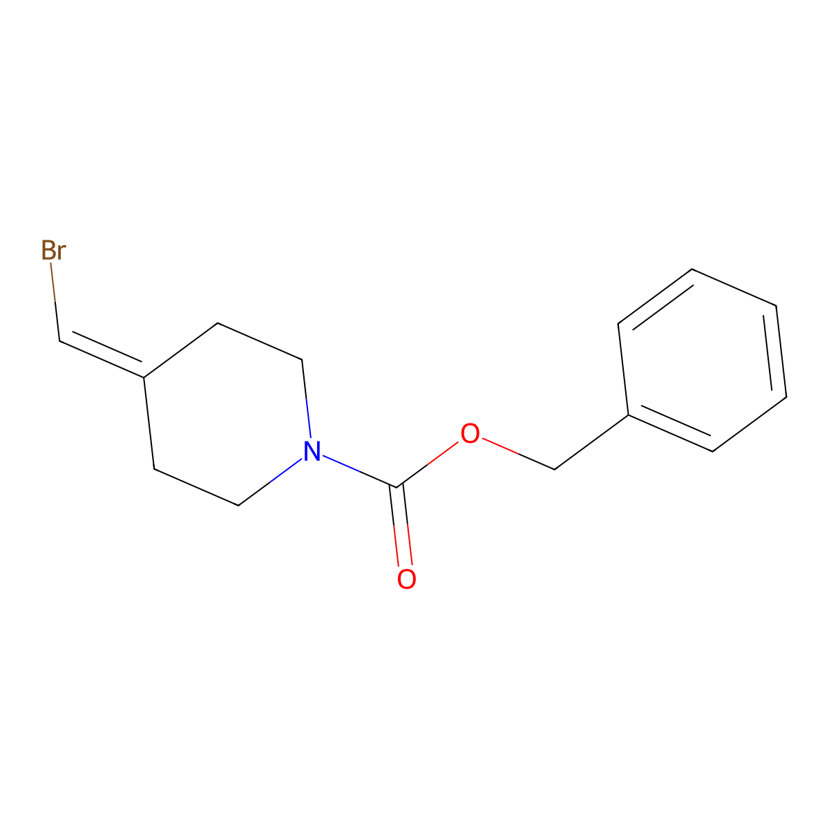 Benzyl 4-(bromomethylidene)piperidine-1-carboxylate molecular structure, CAS 2153539-89-8