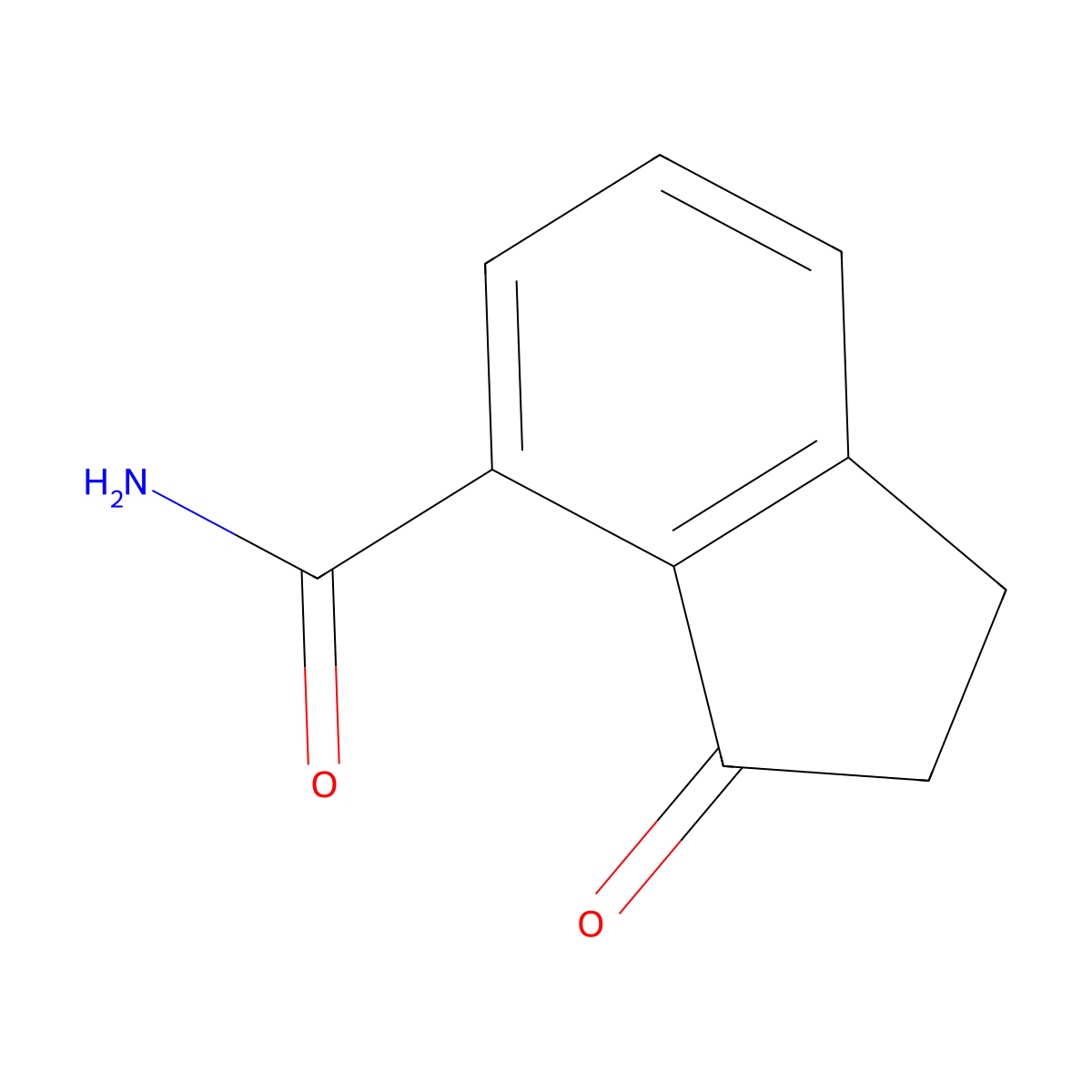 3-Oxo-2,3-dihydro-1H-indene-4-carboxamide molecular structure, CAS 215362-21-3