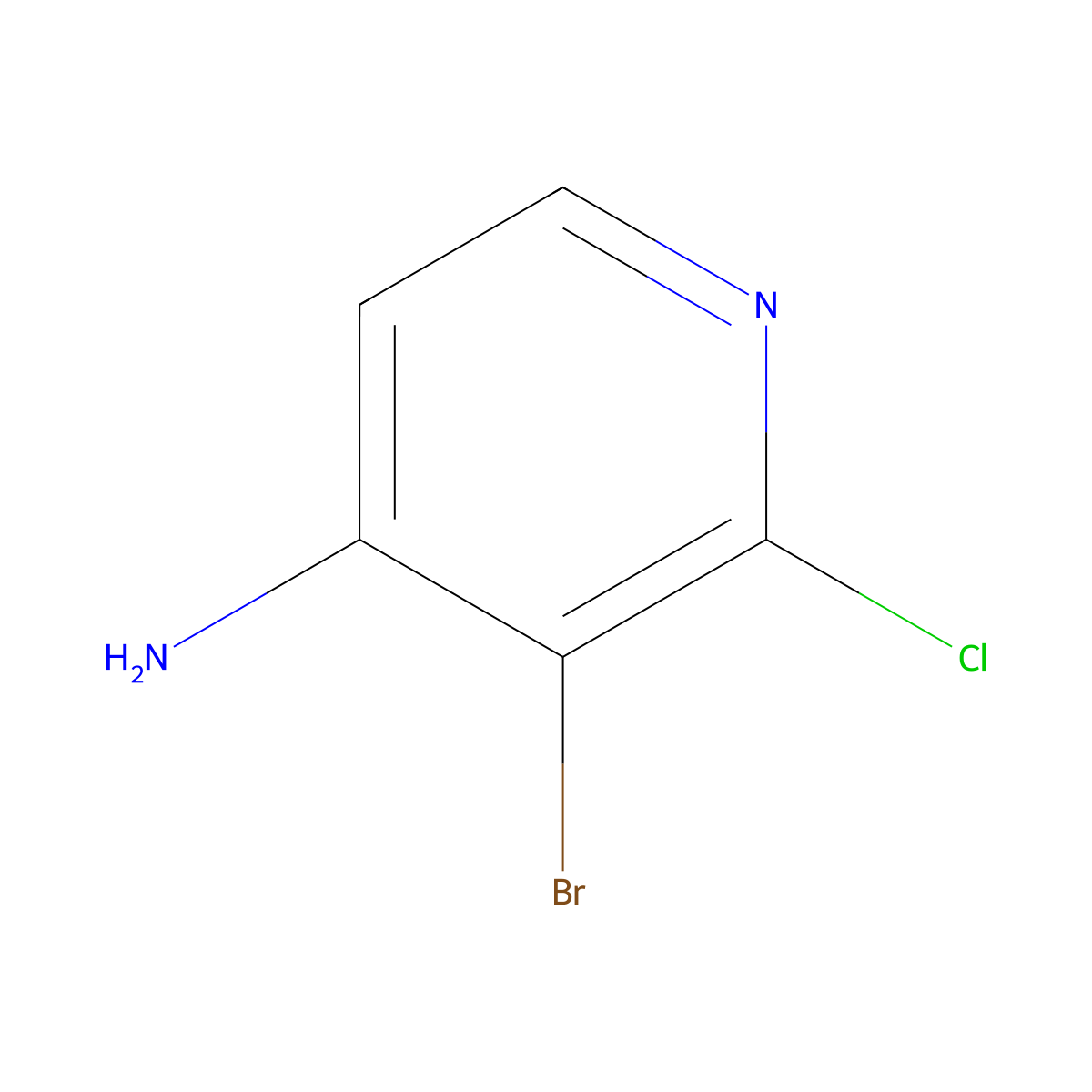 3-Bromo-2-chloropyridin-4-amine molecular structure, CAS 215364-85-5