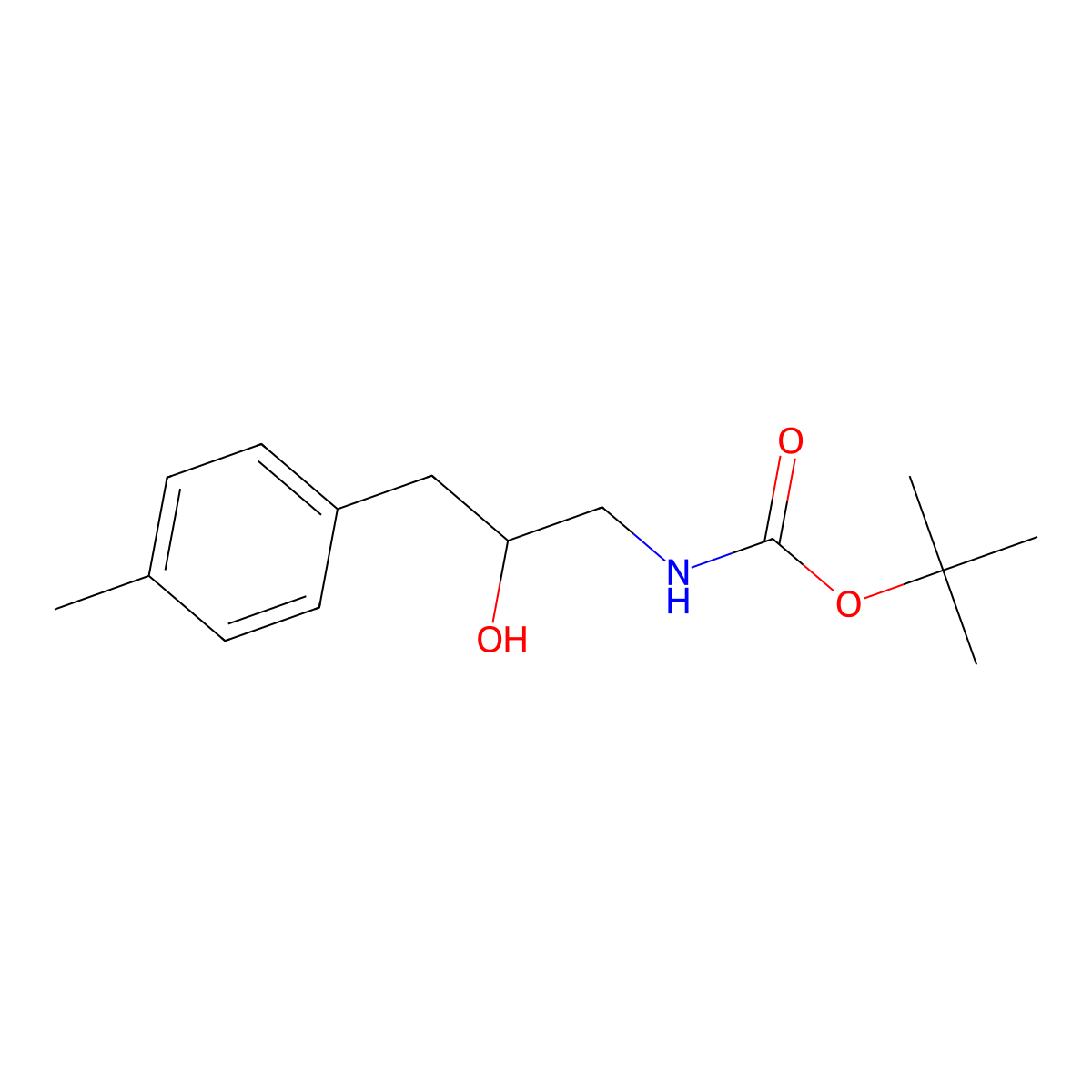 tert-butyl N-[2-hydroxy-3-(4-methylphenyl)propyl]carbamate molecular structure, CAS 2153666-99-8