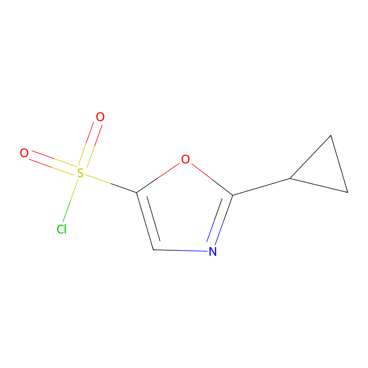 2-Cyclopropyl-1,3-oxazole-5-sulfonyl chloride molecular structure, CAS 2153749-60-9