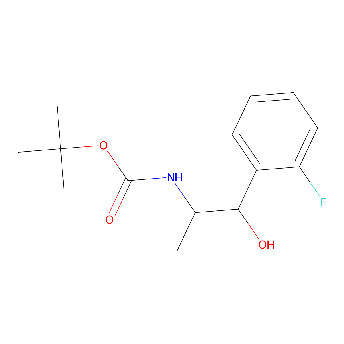 tert-butyl N-[1-(2-fluorophenyl)-1-hydroxypropan-2-yl]carbamate molecular structure, CAS 2153769-01-6