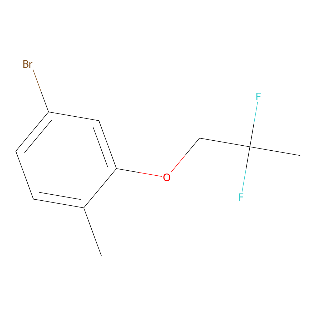4-Bromo-2-(2,2-difluoro-propoxy)-1-methyl-benzene molecular structure, CAS 2153769-23-2