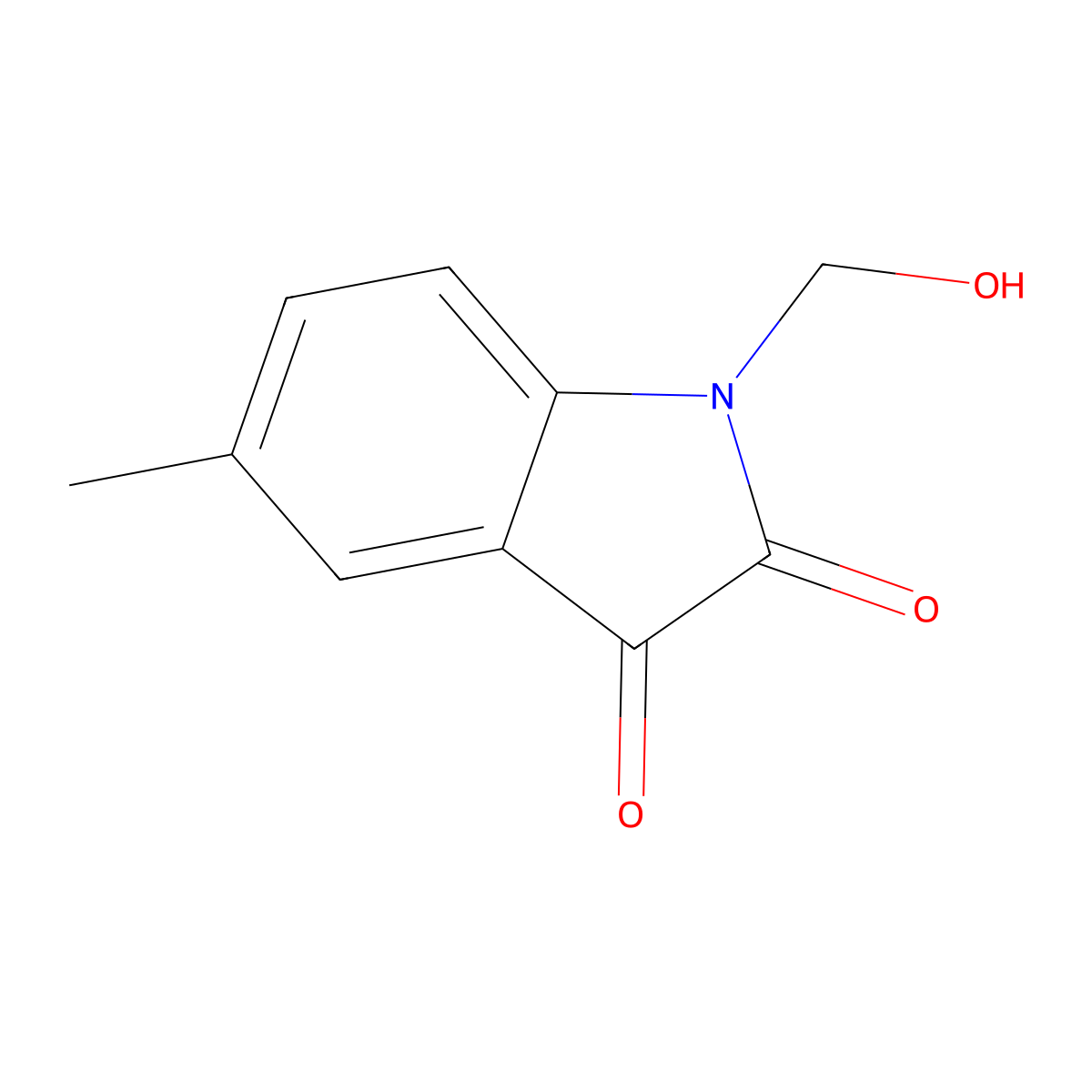 1-(hydroxymethyl)-5-methyl-1H-indole-2,3-dione molecular structure, CAS 215377-39-2