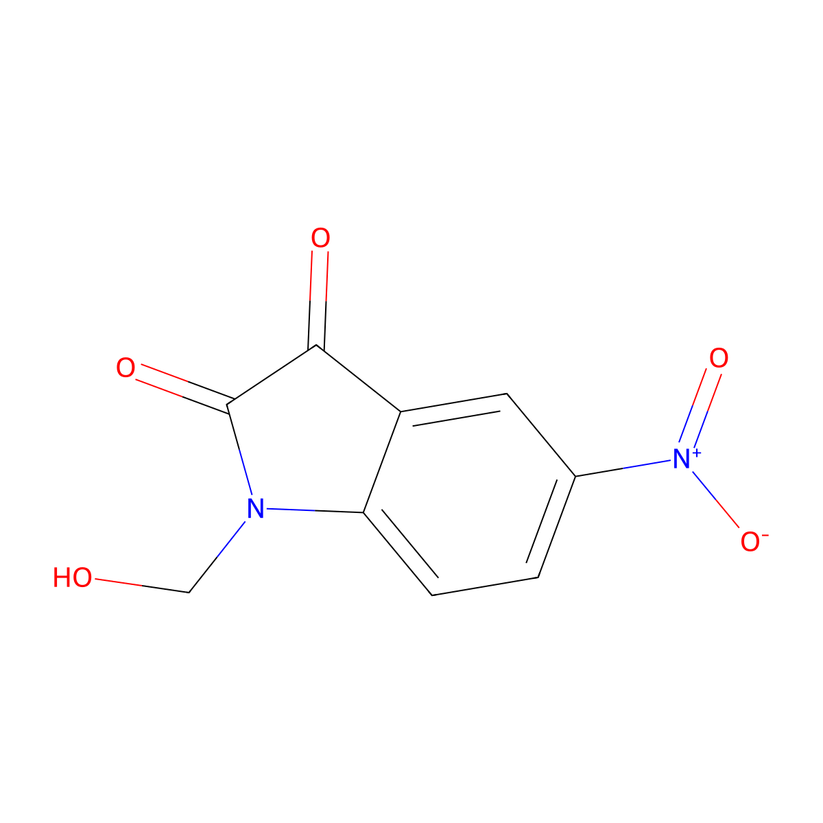 1-(hydroxymethyl)-5-nitro-1H-indole-2,3-dione molecular structure, CAS 215377-43-8
