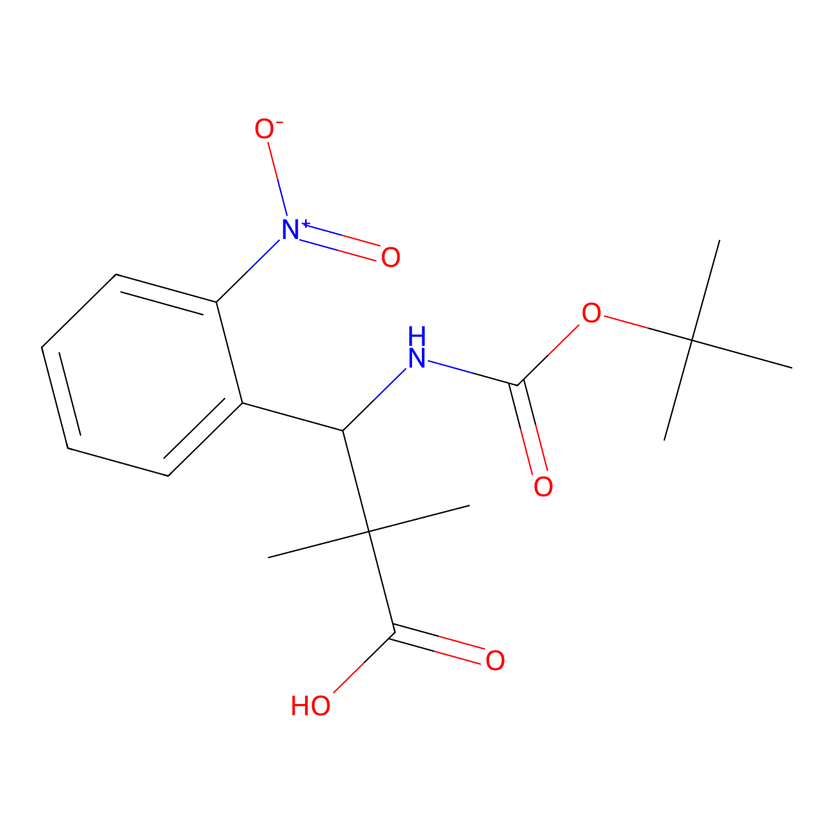 3-{[(Tert-butoxy)carbonyl]amino}-2,2-dimethyl-3-(2-nitrophenyl)propanoic acid molecular structure, CAS 215386-28-0