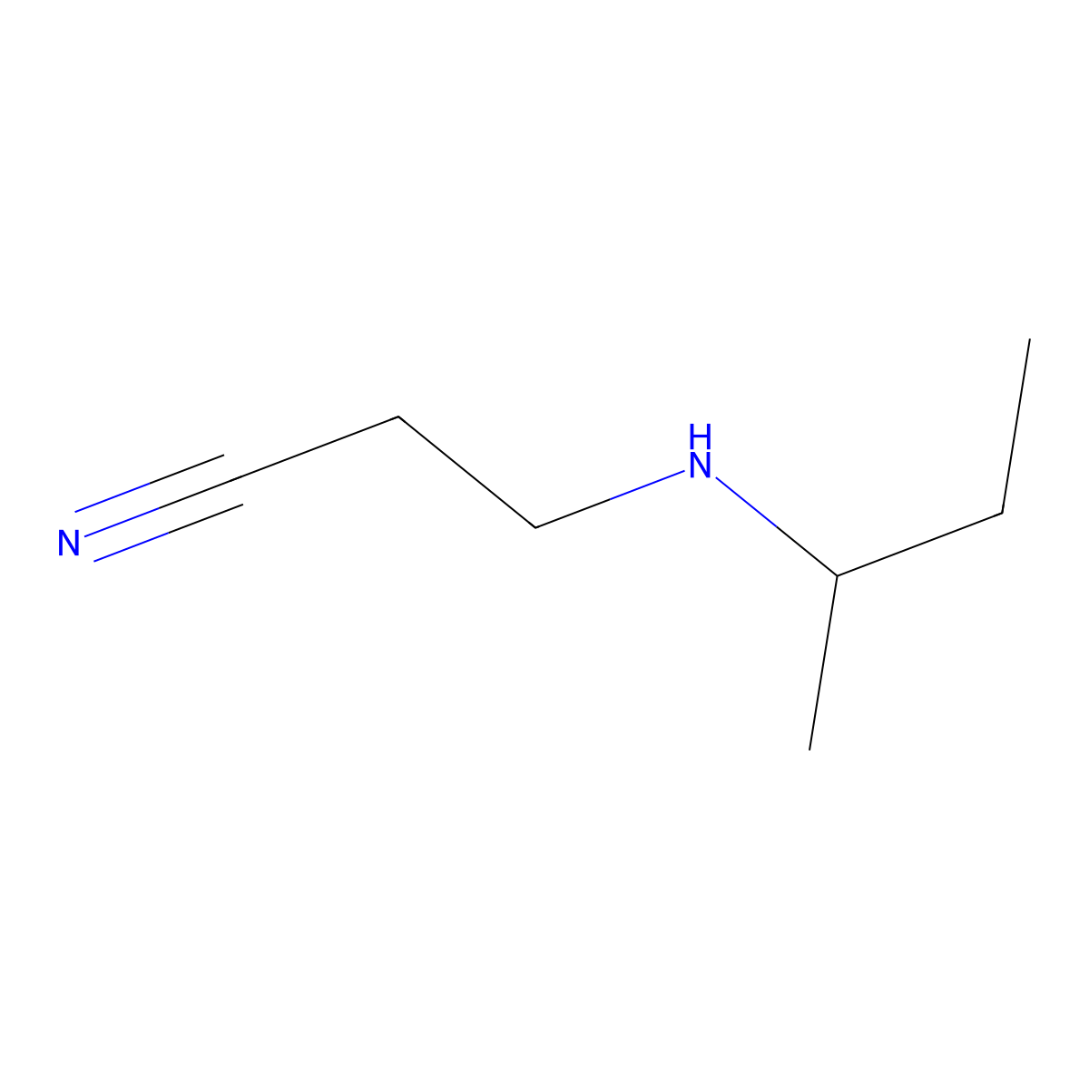 3-(Sec-butylamino)propanenitrile molecular structure, CAS 21539-52-6