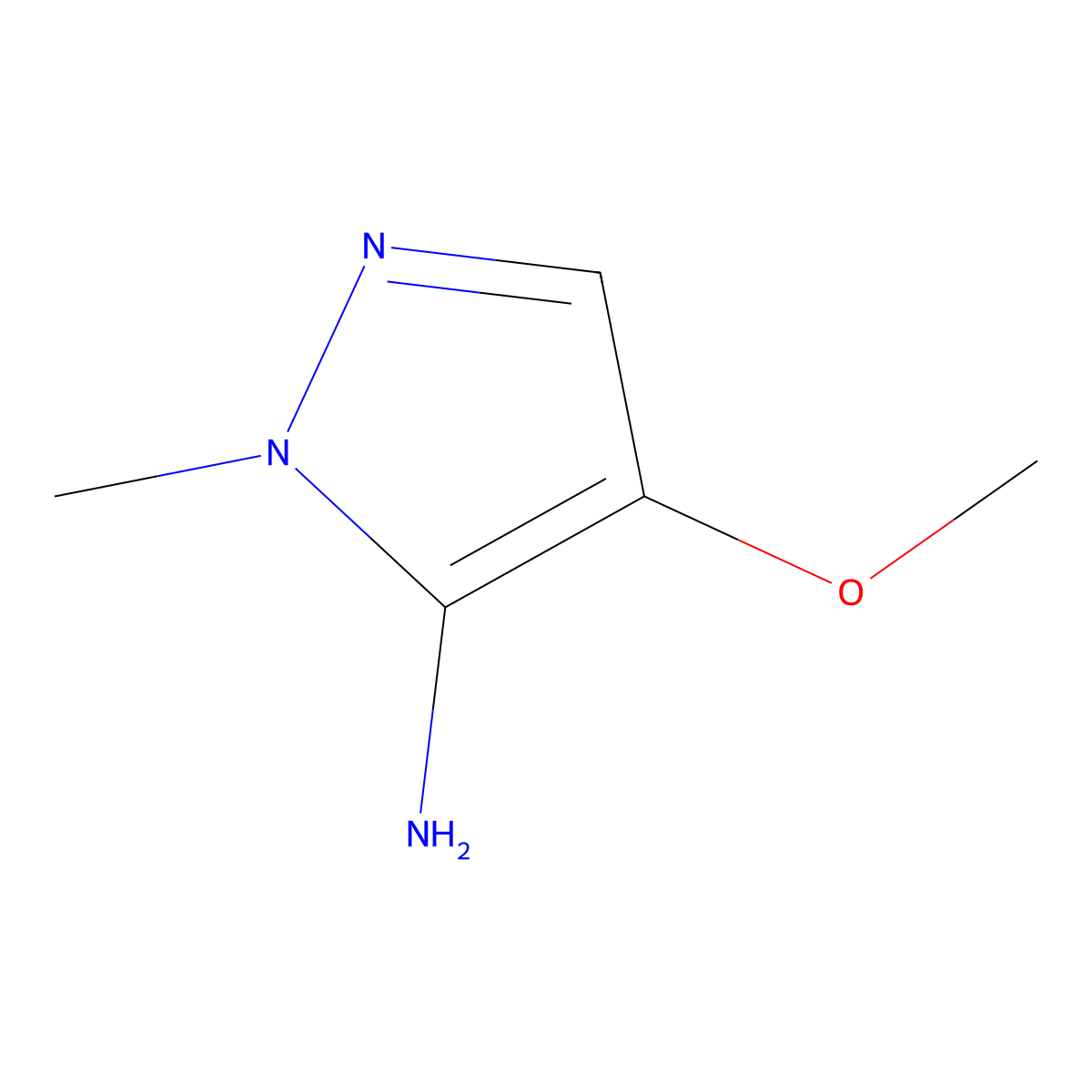 4-methoxy-1-methyl-1H-pyrazol-5-amine molecular structure, CAS 2153904-92-6