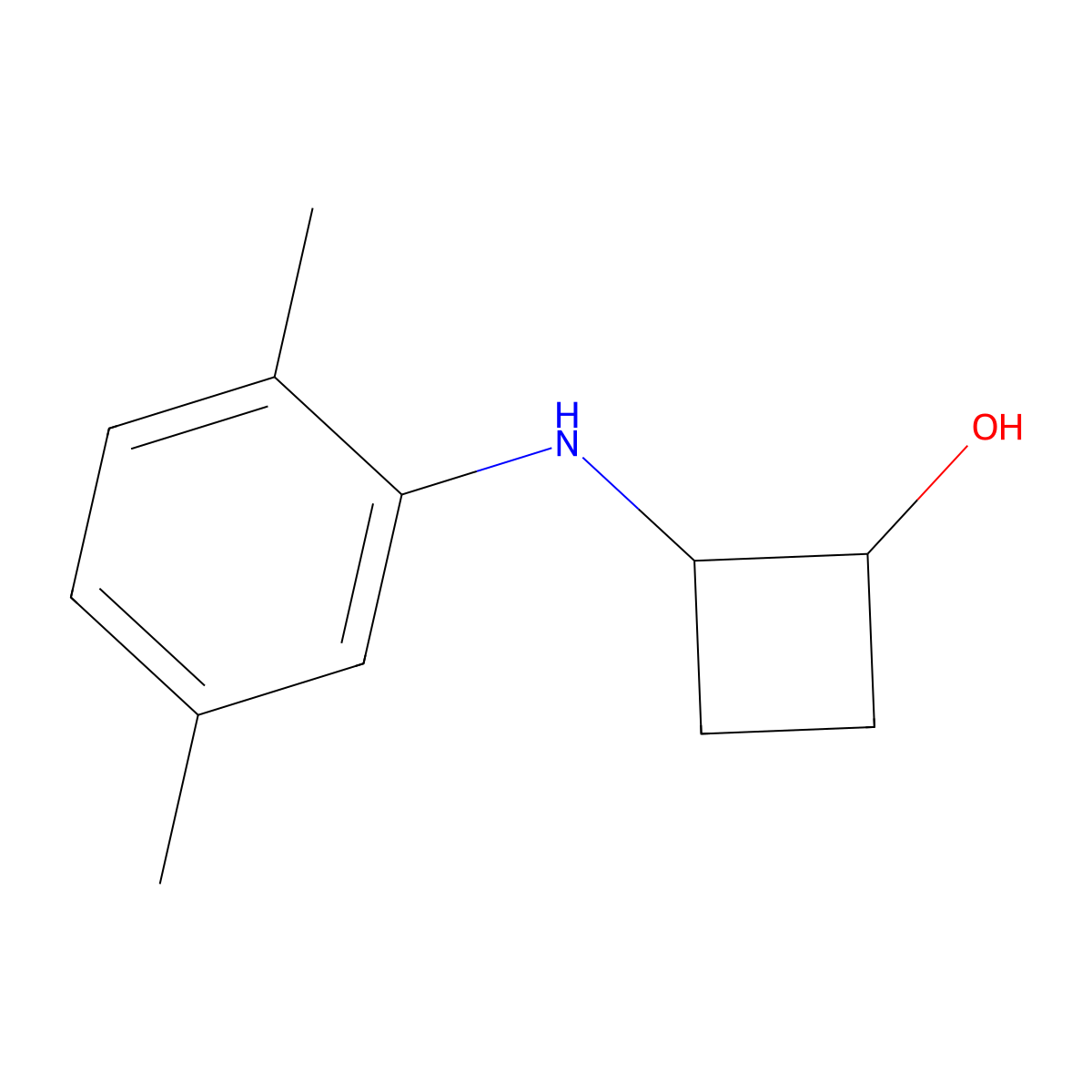 2-[(2,5-Dimethylphenyl)amino]cyclobutan-1-ol molecular structure, CAS 2153920-87-5