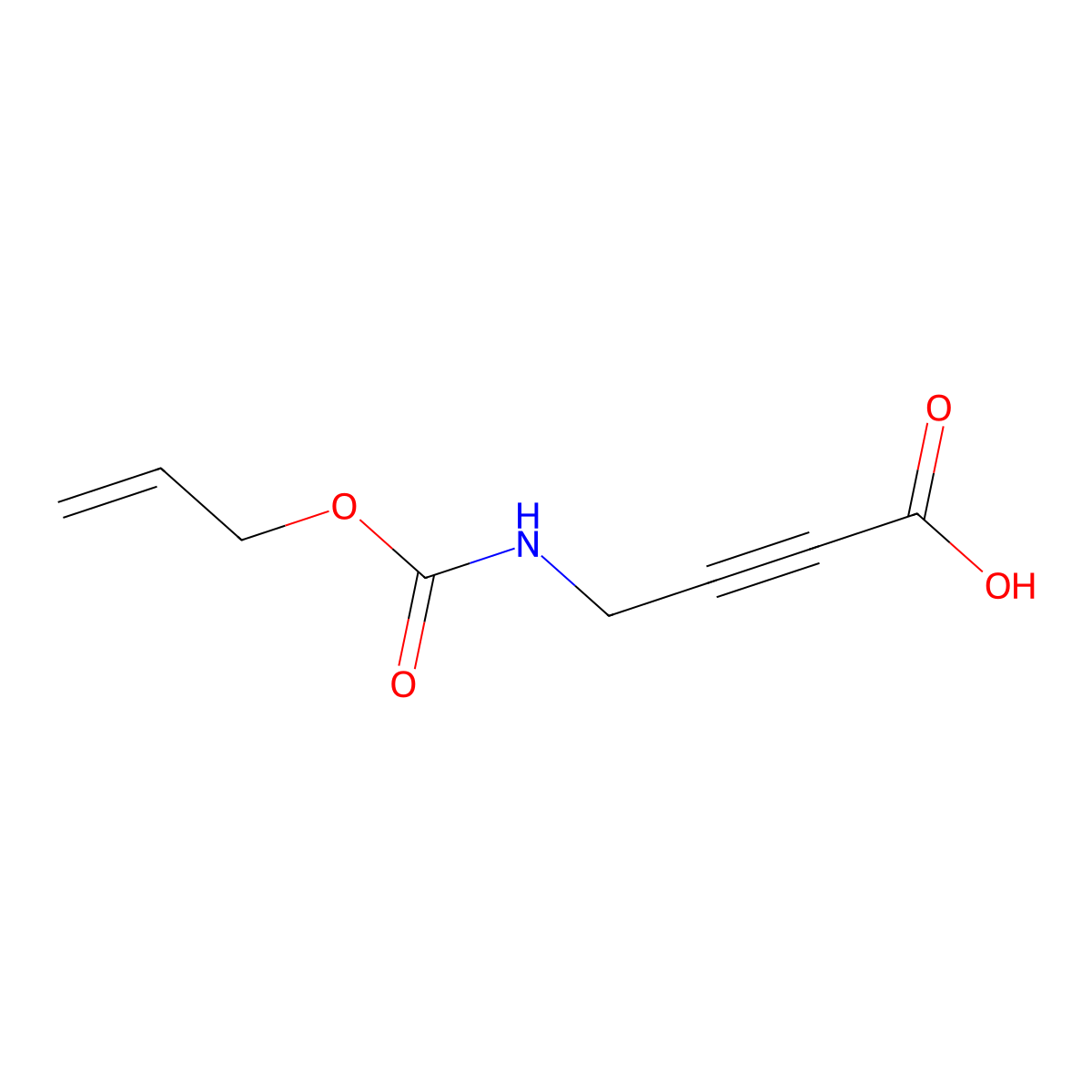 4-{[(Prop-2-en-1-yloxy)carbonyl]amino}but-2-ynoic acid molecular structure, CAS 2153921-48-1