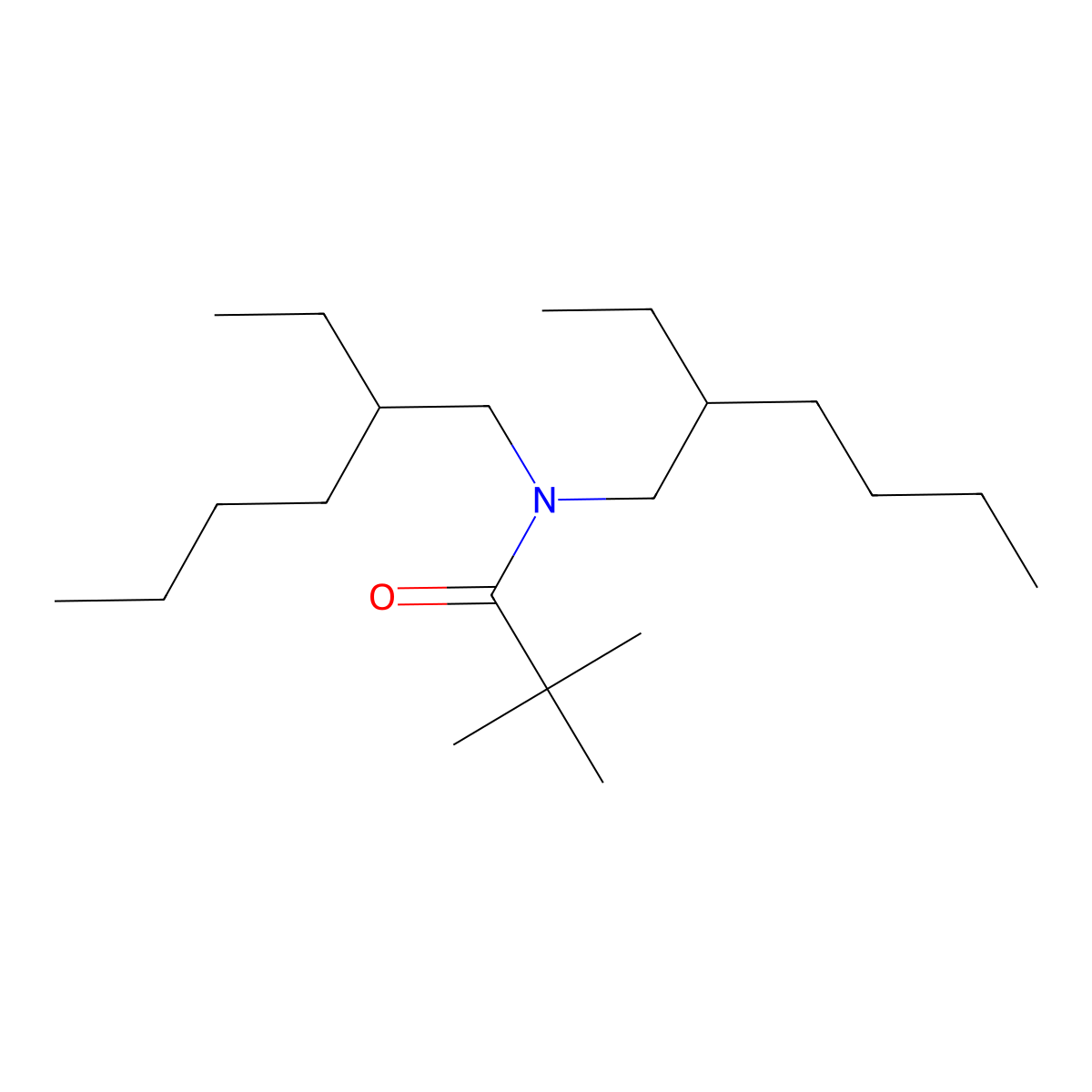 N,N-bis(2-ethylhexyl)-2,2-dimethylpropanamide molecular structure, CAS 215394-03-9
