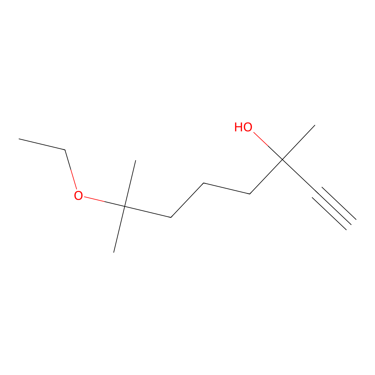 7-Ethoxy-3,7-dimethyloct-1-yn-3-ol molecular structure, CAS 2154-14-5