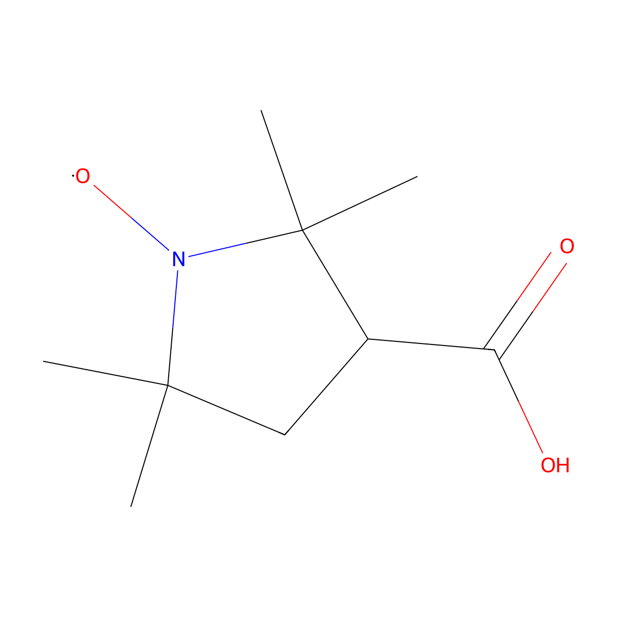 3-Carboxy-2,2,5,5-tetramethyl-1-pyrrolidinyloxy molecular structure, CAS 2154-68-9
