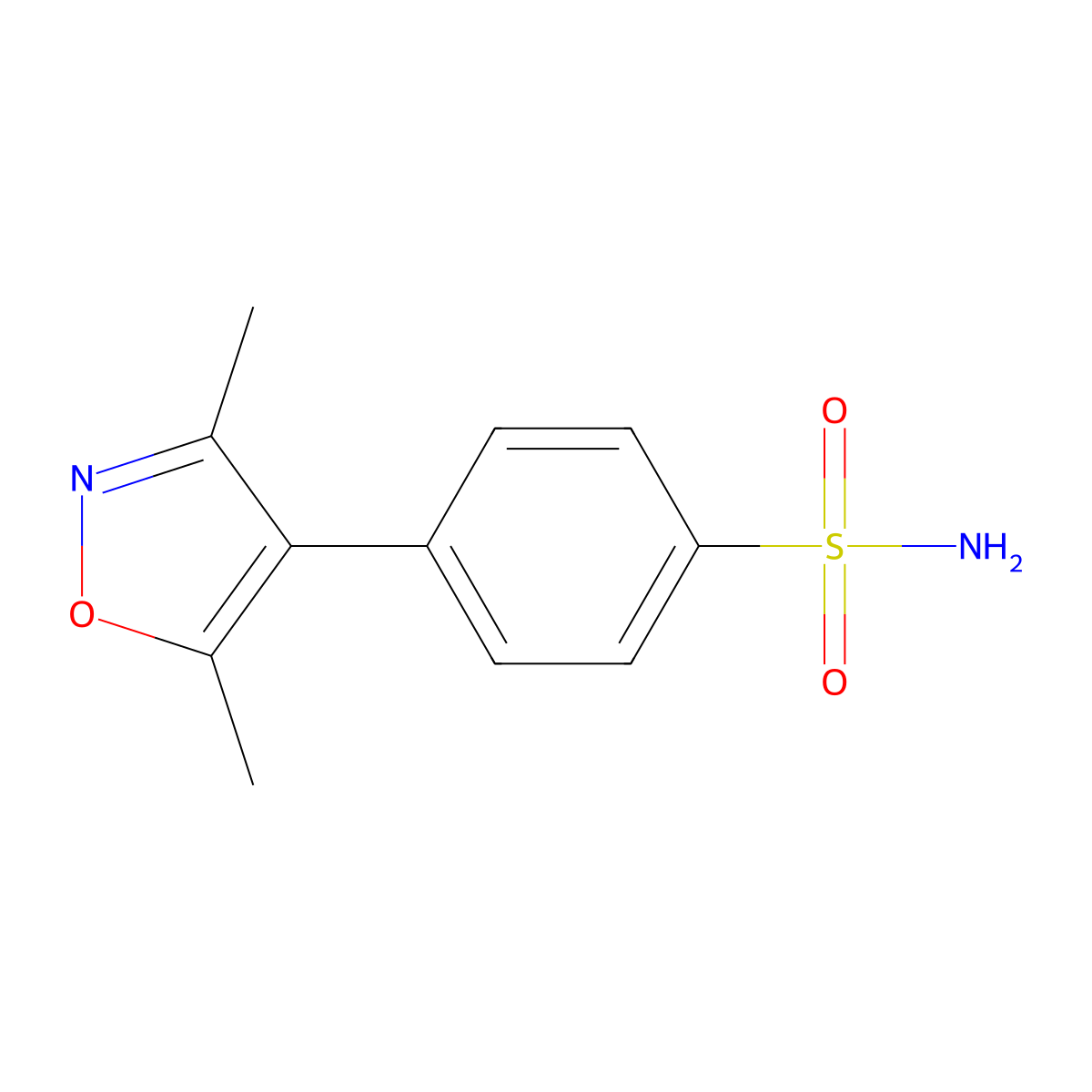 4-(3,5-Dimethyl-4-isoxazolyl)benzenesulfonamide molecular structure, CAS 2154-82-7
