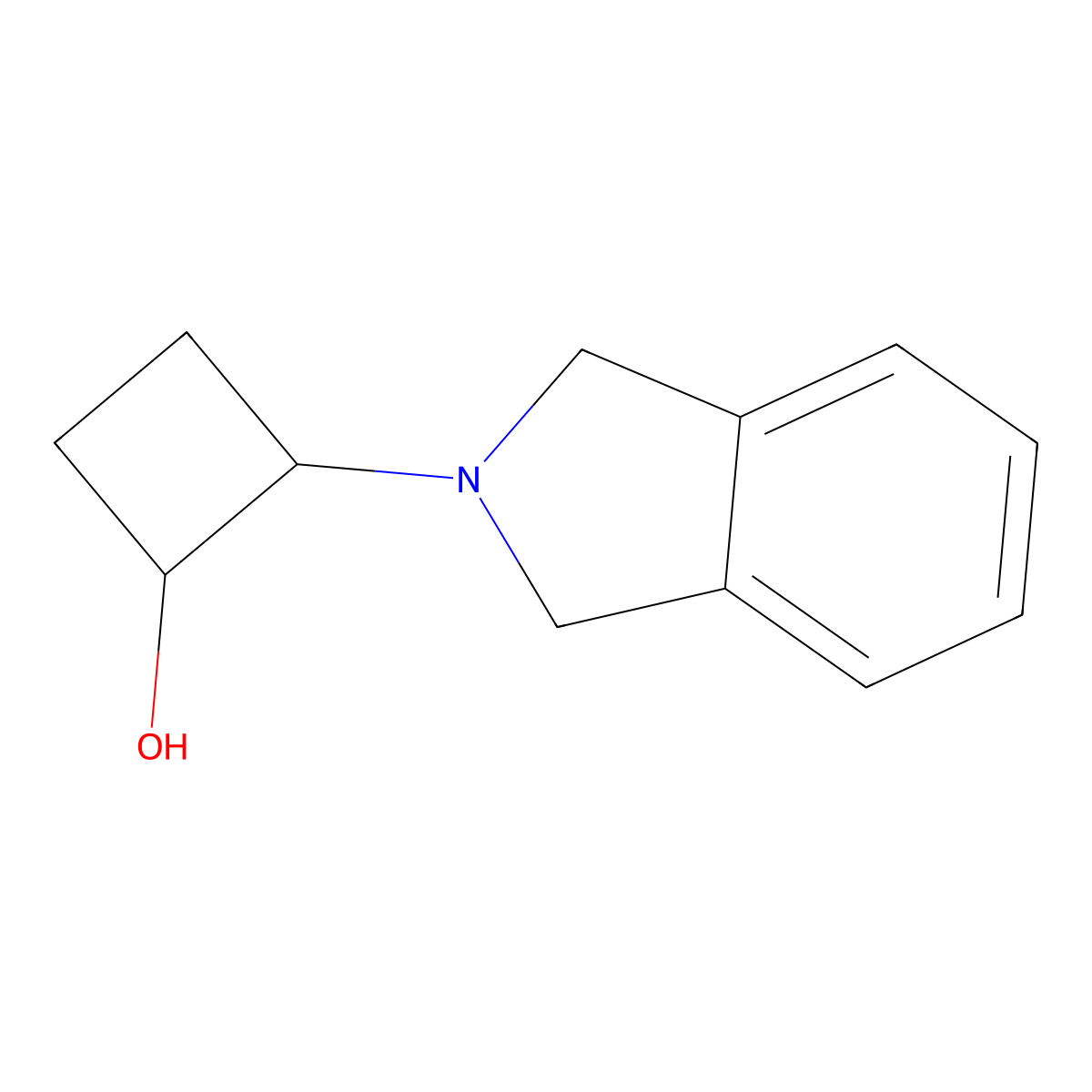 2-(2,3-dihydro-1H-isoindol-2-yl)cyclobutan-1-ol molecular structure, CAS 2154025-96-2