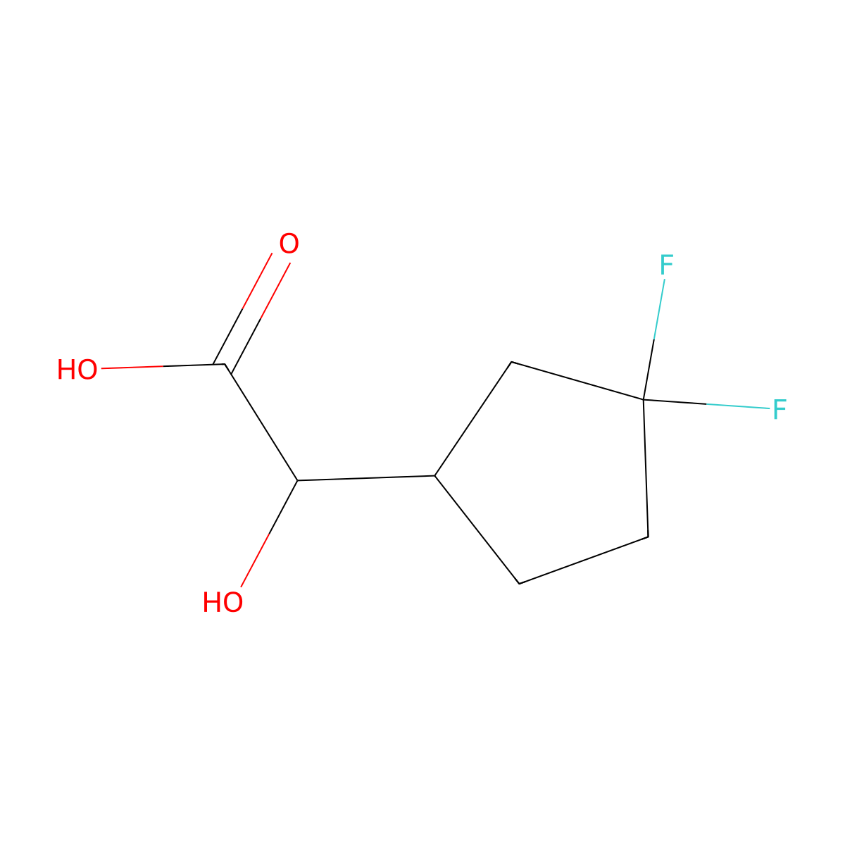 2-(3,3-Difluorocyclopentyl)-2-hydroxyacetic acid molecular structure, CAS 2154029-10-2