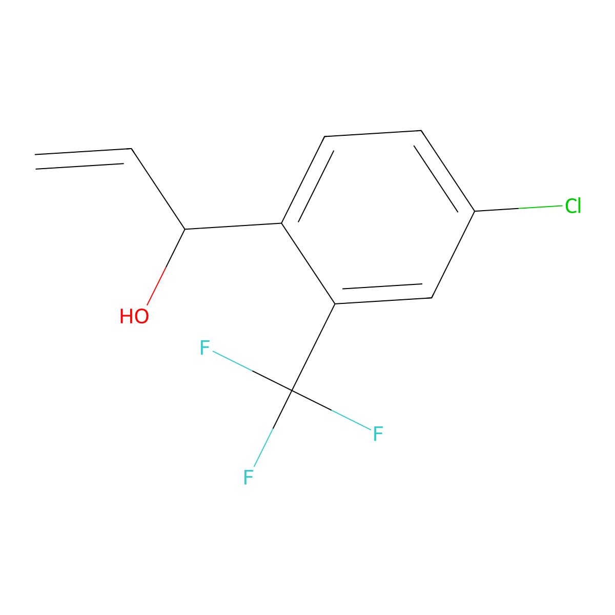 1-[4-Chloro-2-(trifluoromethyl)phenyl]prop-2-en-1-ol molecular structure, CAS 2154050-35-6