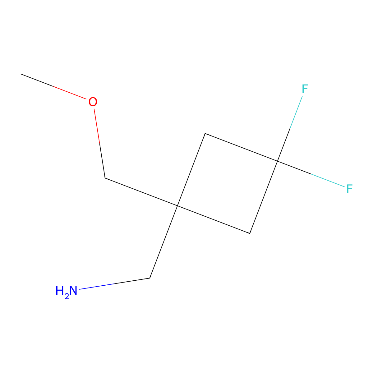 [3,3-Difluoro-1-(methoxymethyl)cyclobutyl]methanamine molecular structure, CAS 2154095-25-5