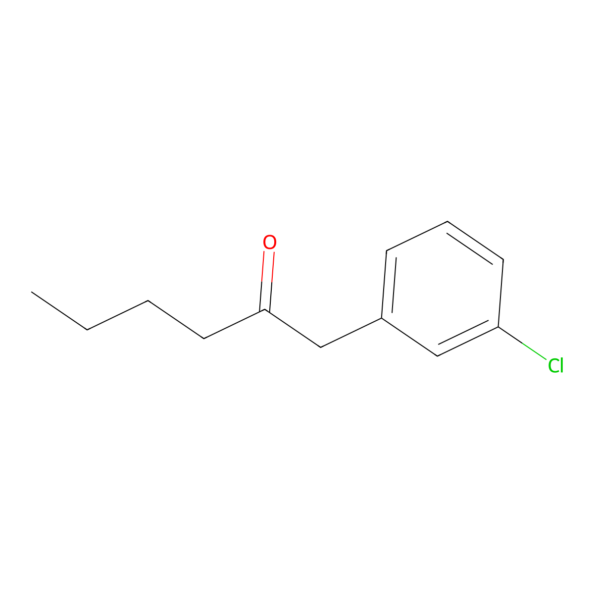 1-(3-Chlorophenyl)hexan-2-one molecular structure, CAS 21541-98-0