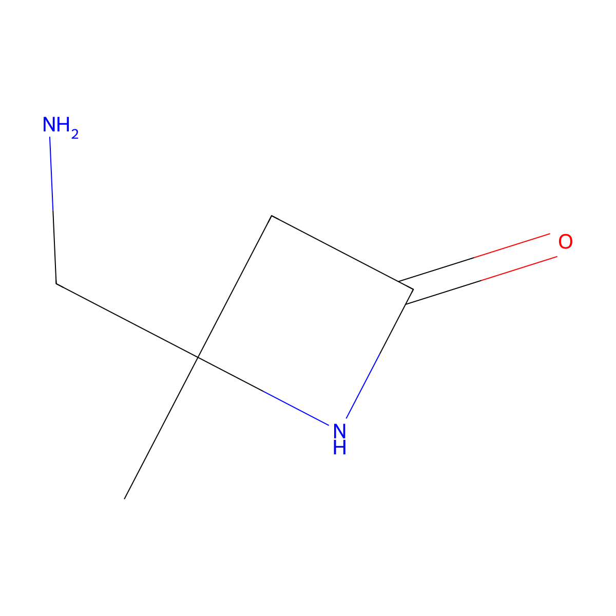 4-(Aminomethyl)-4-methylazetidin-2-one molecular structure, CAS 2154149-68-3