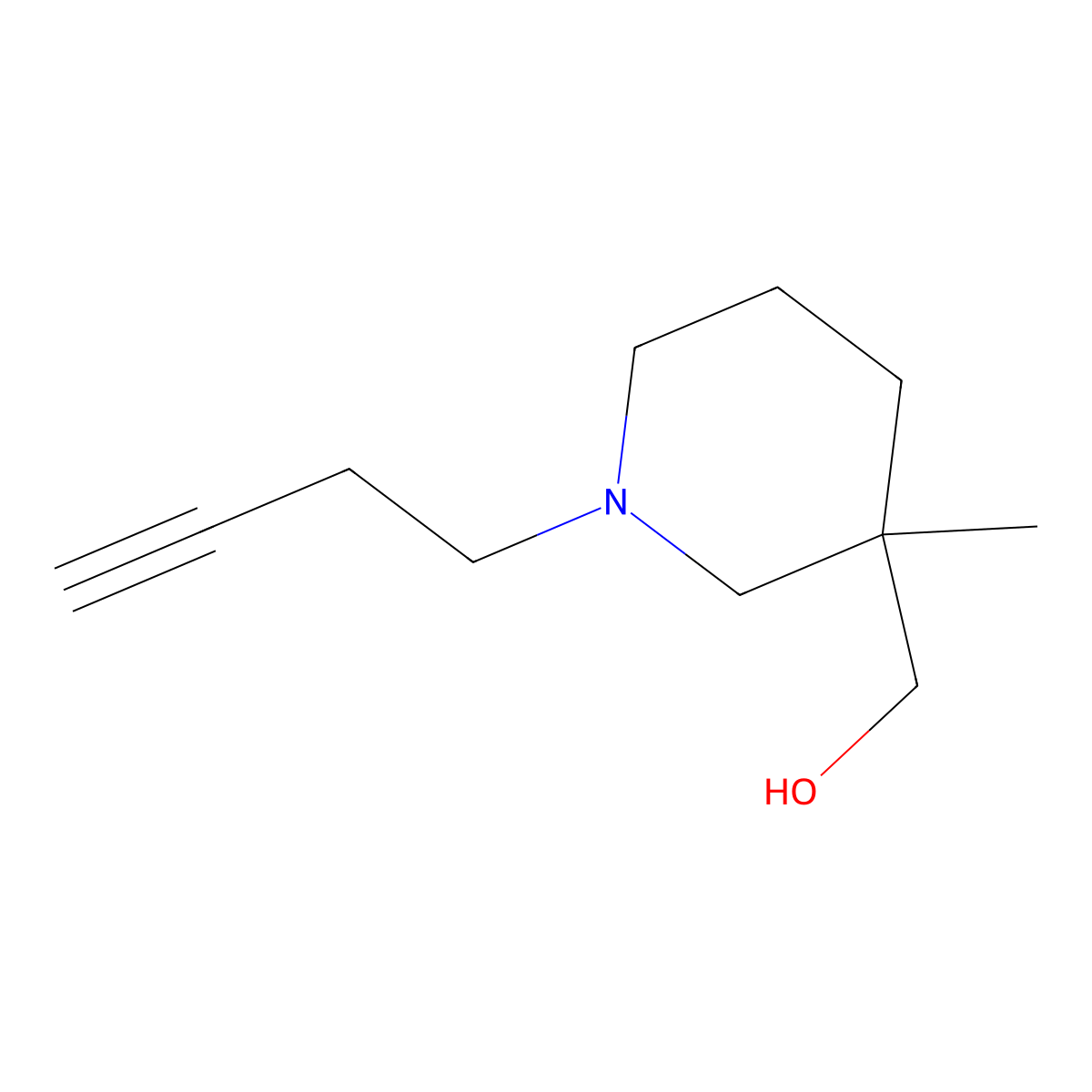 [1-(But-3-yn-1-yl)-3-methylpiperidin-3-yl]methanol molecular structure, CAS 2154180-61-5