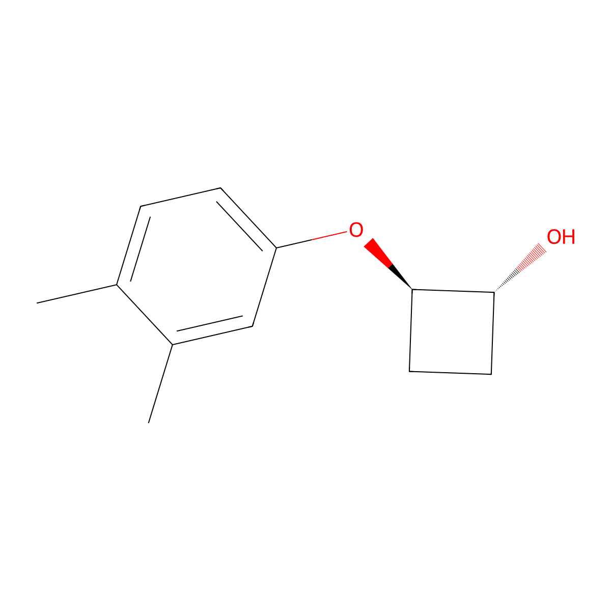 (1R,2R)-2-(3,4-dimethylphenoxy)cyclobutan-1-ol molecular structure, CAS 2154182-07-5