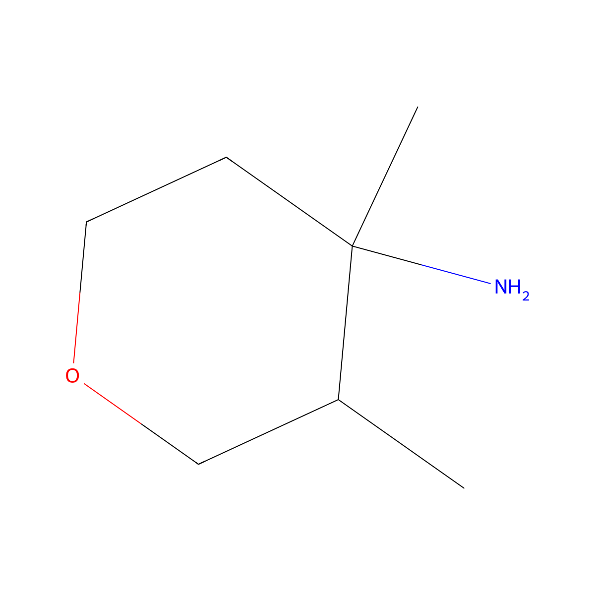 3,4-Dimethyloxan-4-amine molecular structure, CAS 2154182-35-9