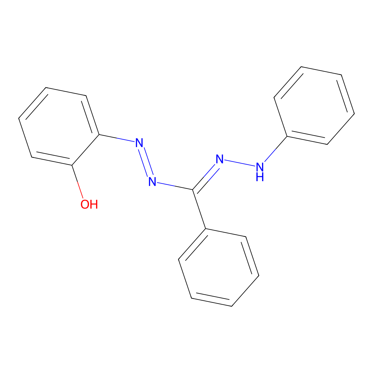 Phenol, 2-[[phenyl(phenylhydrazono)methyl]azo]- molecular structure, CAS 21542-36-9