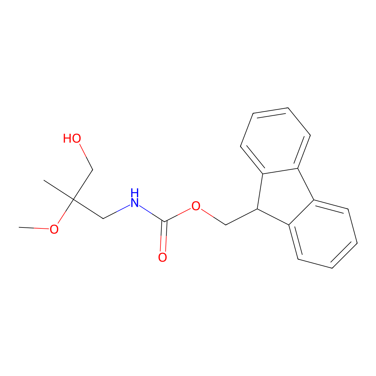 (9H-fluoren-9-yl)methyl N-(3-hydroxy-2-methoxy-2-methylpropyl)carbamate molecular structure, CAS 2154200-04-9