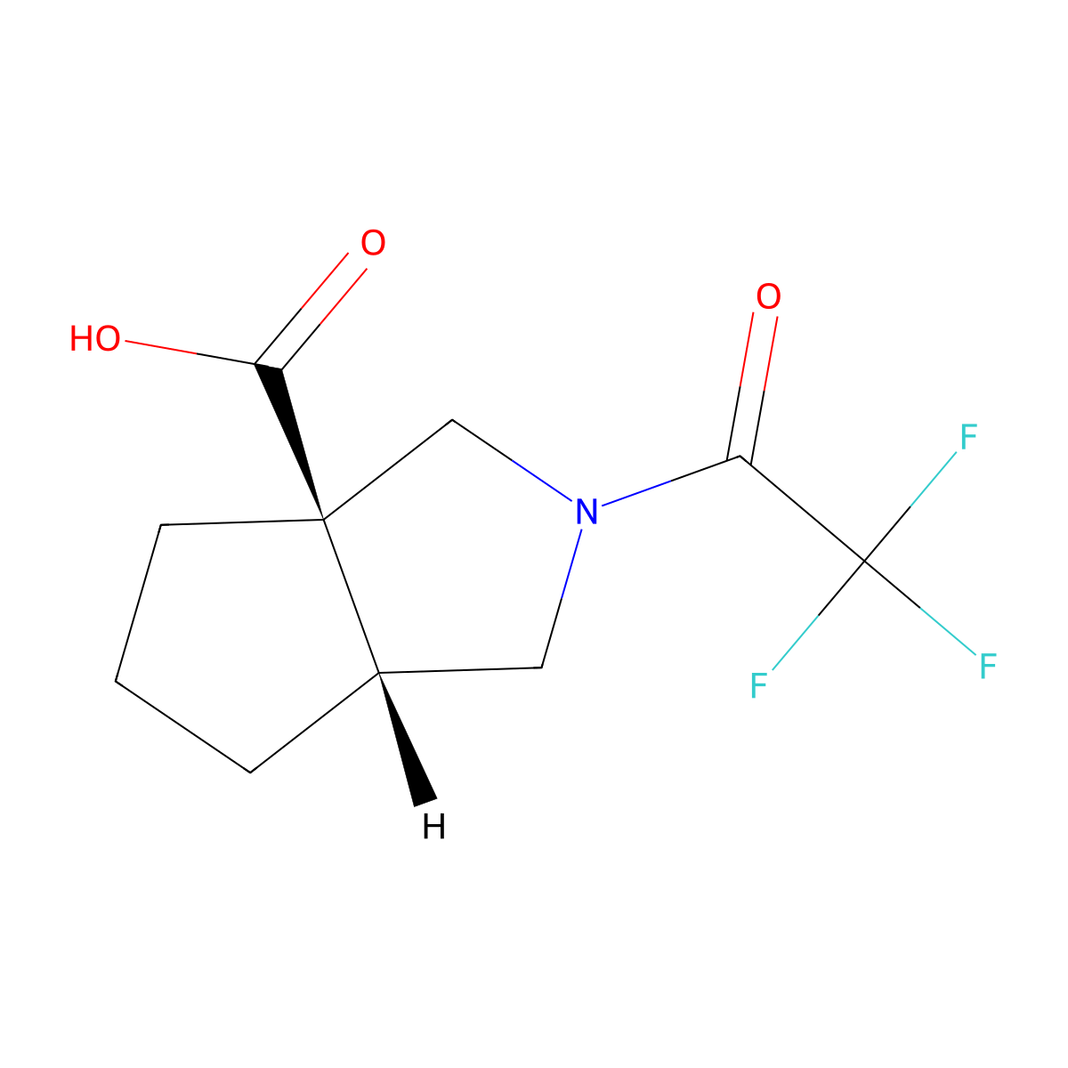 rac-(3aR,6aR)-2-(trifluoroacetyl)-octahydrocyclopenta[c]pyrrole-3a-carboxylic acid molecular structure, CAS 2154223-98-8