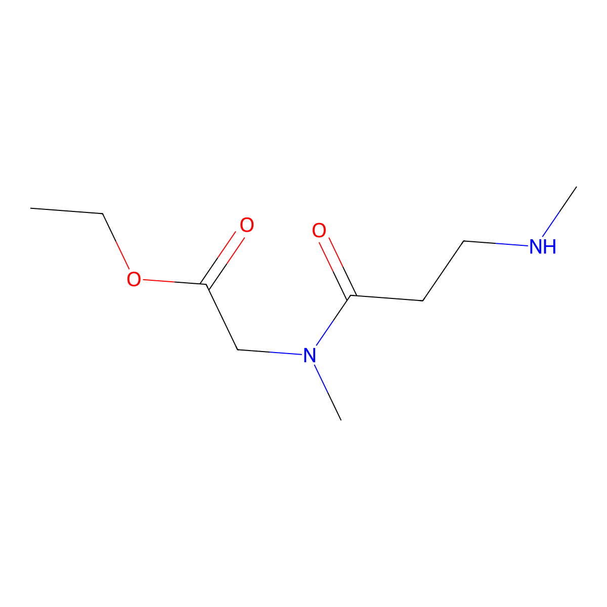 ethyl 2-[N-methyl-3-(methylamino)propanamido]acetate molecular structure, CAS 2154238-98-7