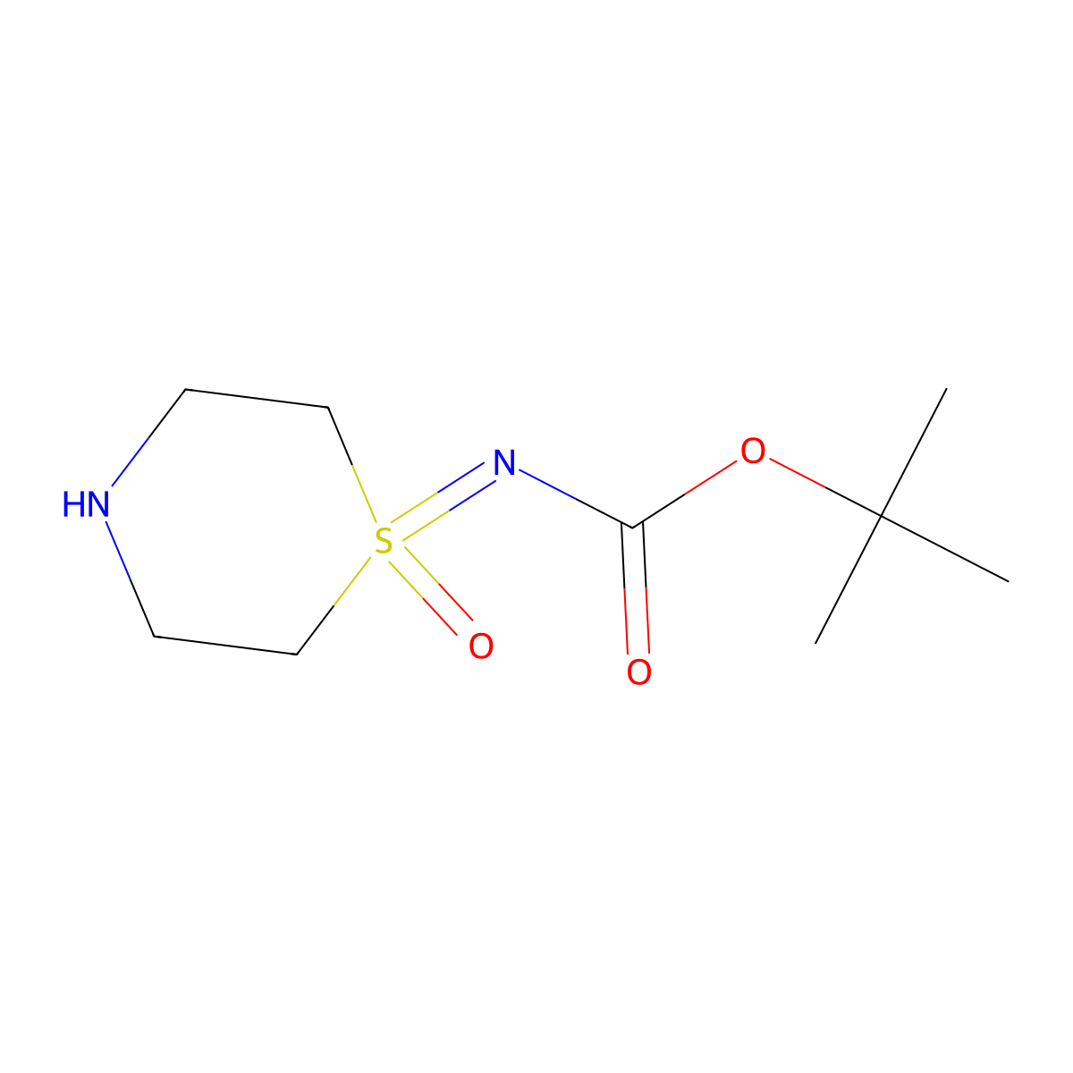tert-butyl N-(1-oxo-1lambda6-thiomorpholin-1-ylidene)carbamate molecular structure, CAS 2154245-24-4