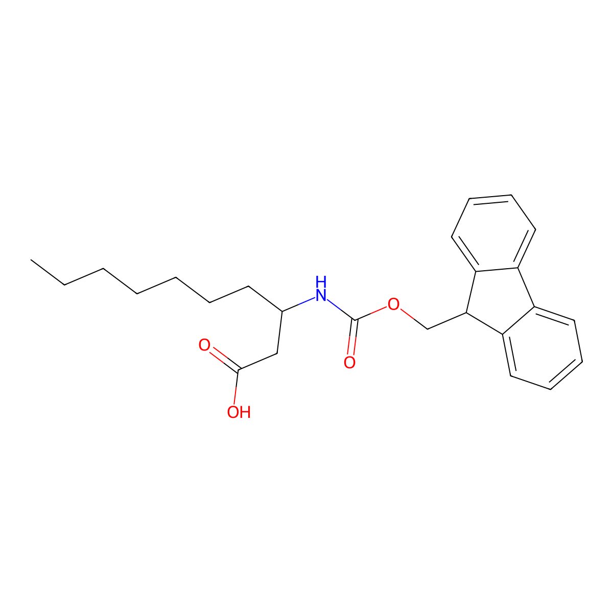 3-({[(9H-fluoren-9-yl)methoxy]carbonyl}amino)decanoic acid molecular structure, CAS 2154266-89-2