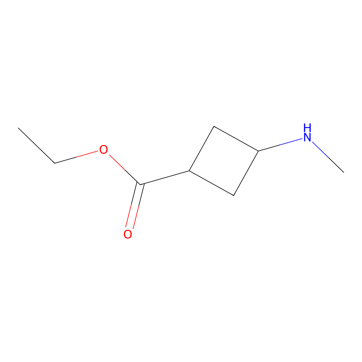 Ethyl 3-(methylamino)cyclobutane-1-carboxylate molecular structure, CAS 2154309-93-8