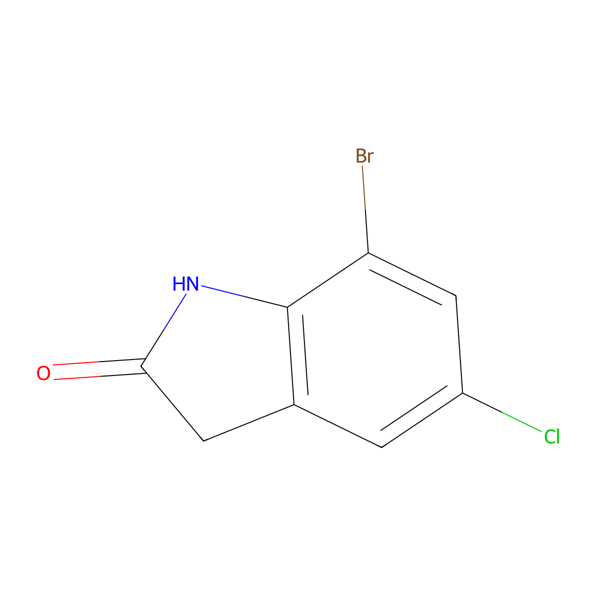 7-Bromo-5-chloroindolin-2-one molecular structure, CAS 215433-19-5