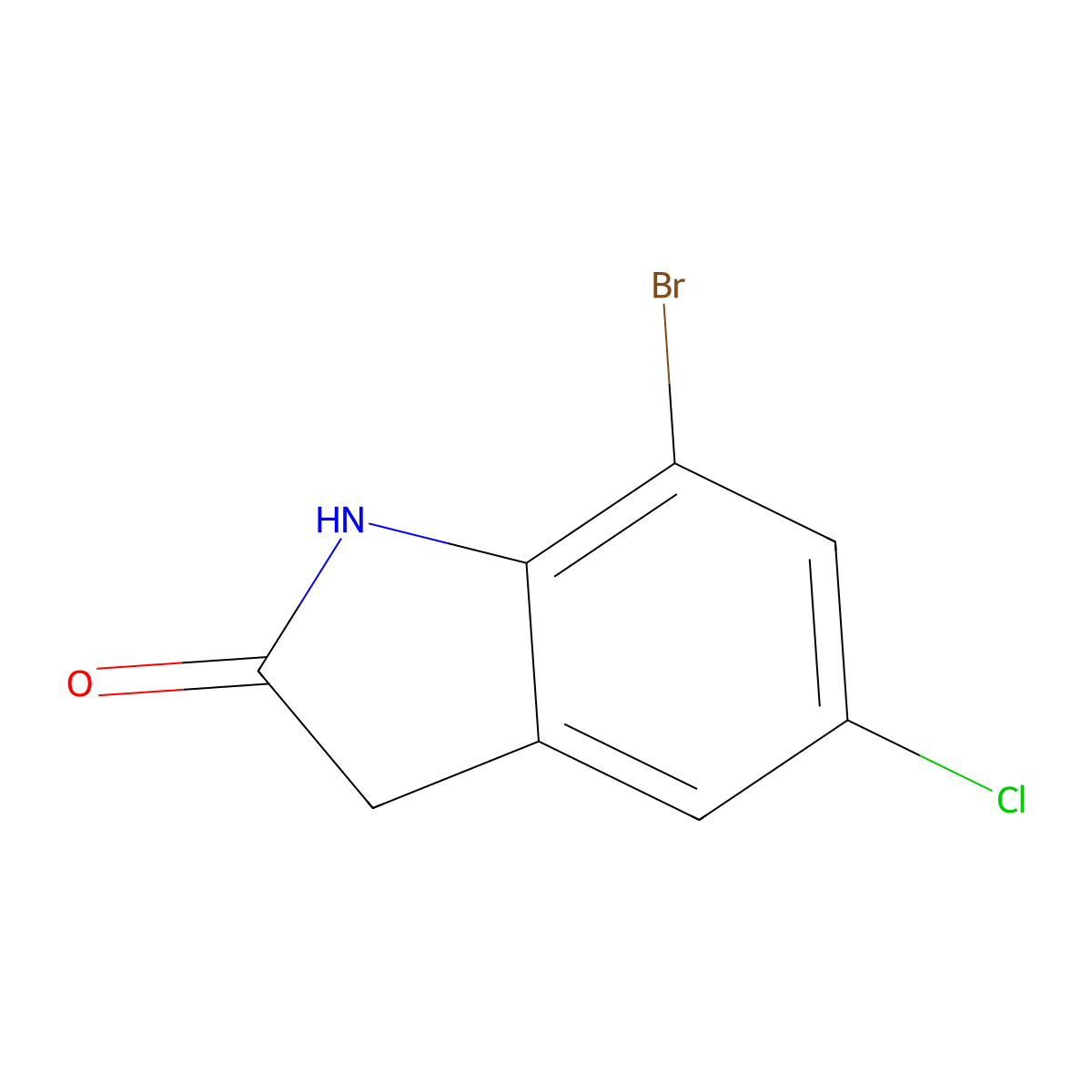 7-Bromo-5-chloroindolin-2-one molecular structure, CAS 215433-19-5
